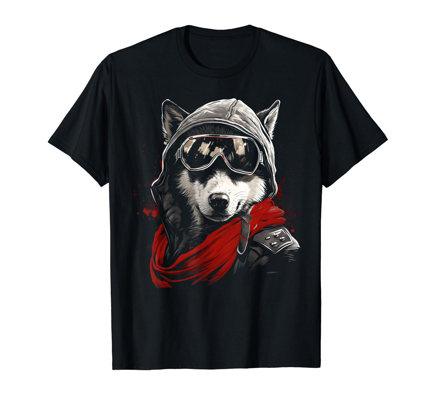 Motorcycle Dad Biker Dog Funny Siberian T-Shirt - Custom Art Print Unisex - T-Shirt, Sweatshirt, Hoodie
