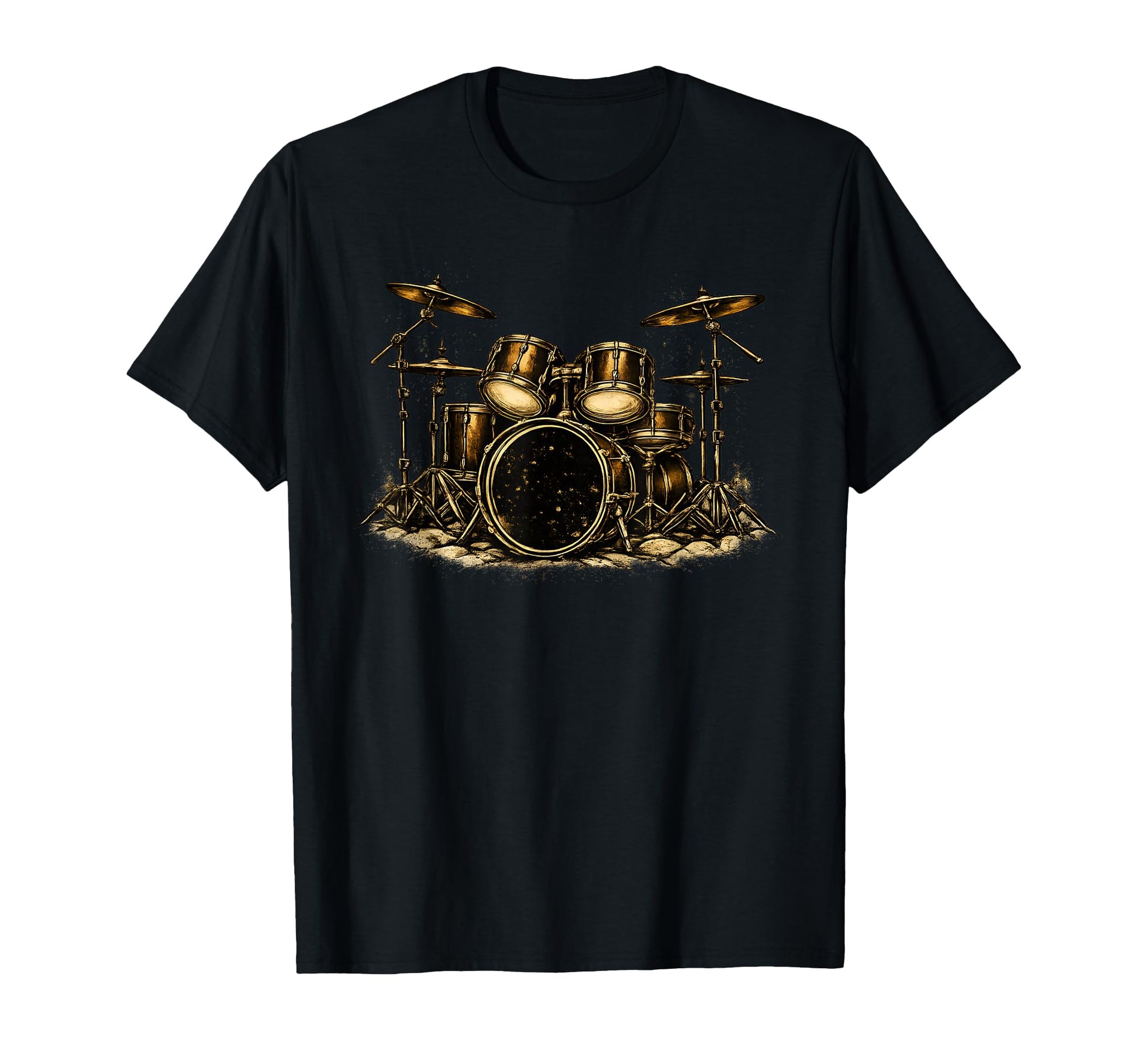 Bronze Drum Set Drummers Musicians T-Shirt - Novelty Apparel Men Women - T-Shirt, Sweatshirt, Hoodie
