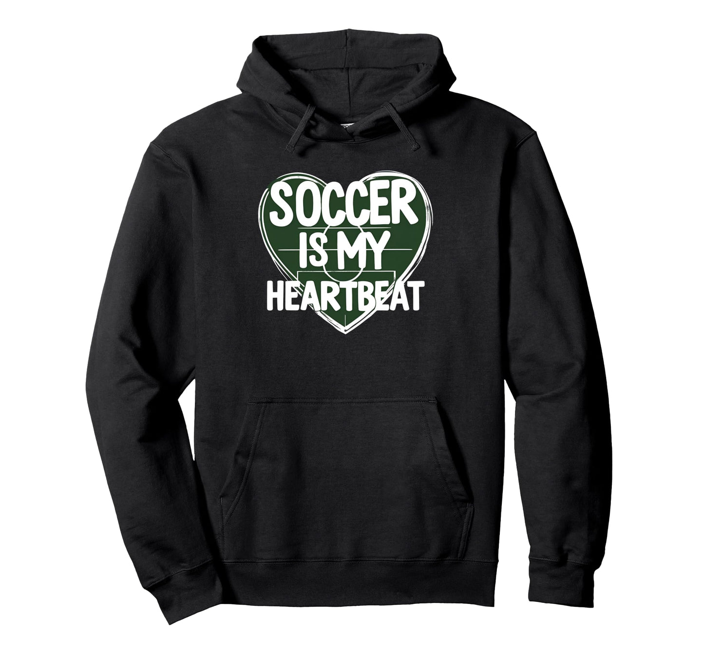 Soccer Is My Heartbeat Funny Soccer Hoodie - Fun Novelty Design Unisex - T-Shirt, Sweatshirt, Hoodie