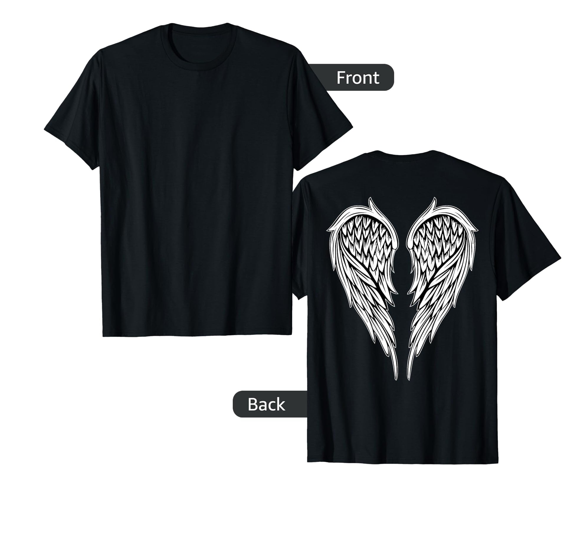 Wings Back Side Angel Small T-Shirt - Aesthetic Graphic Men Women - T-Shirt, Sweatshirt, Hoodie