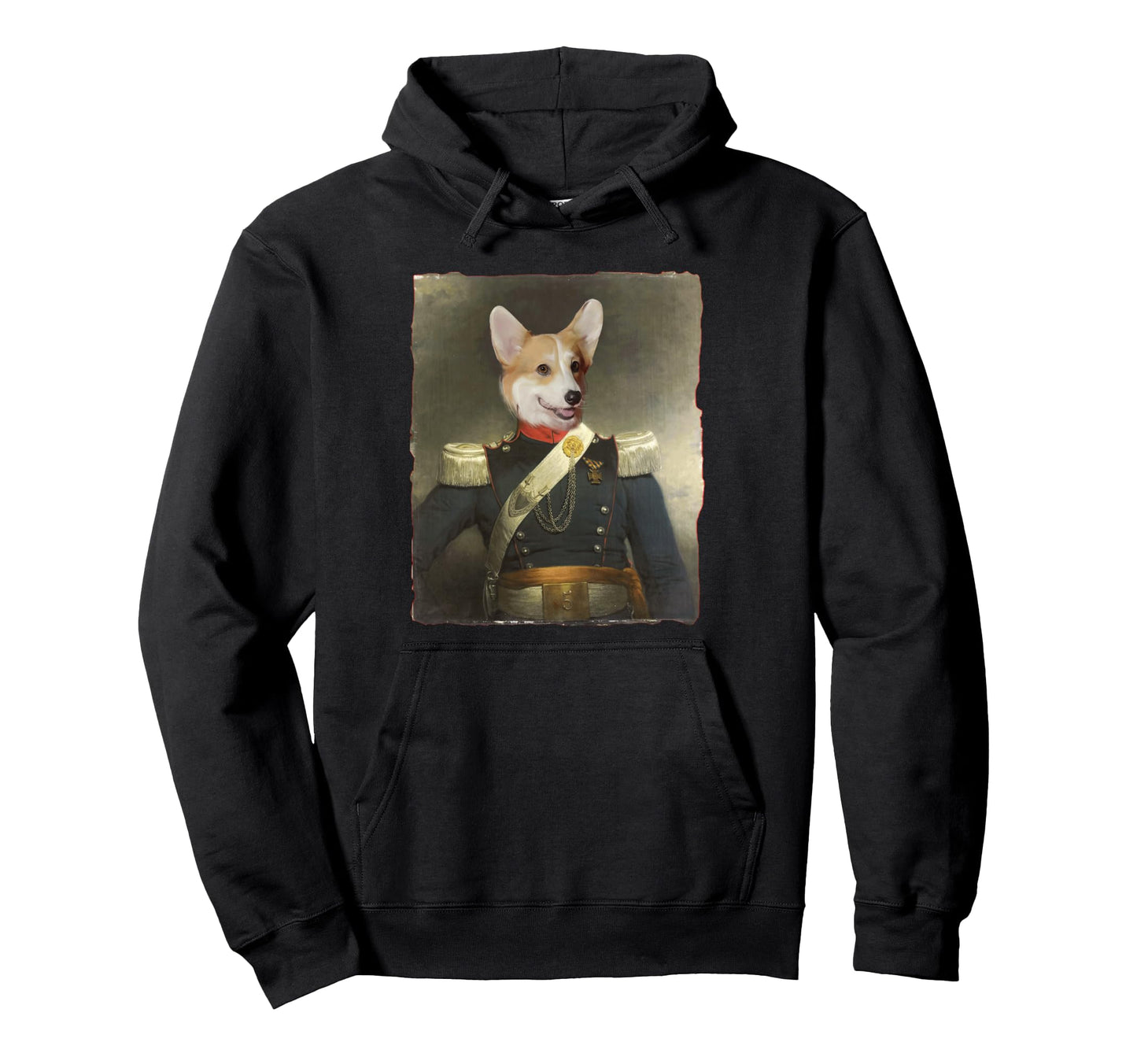 Funny Gorgi Dog Military Uniform Hoodie - Fun Novelty Design Unisex - T-Shirt, Sweatshirt, Hoodie
