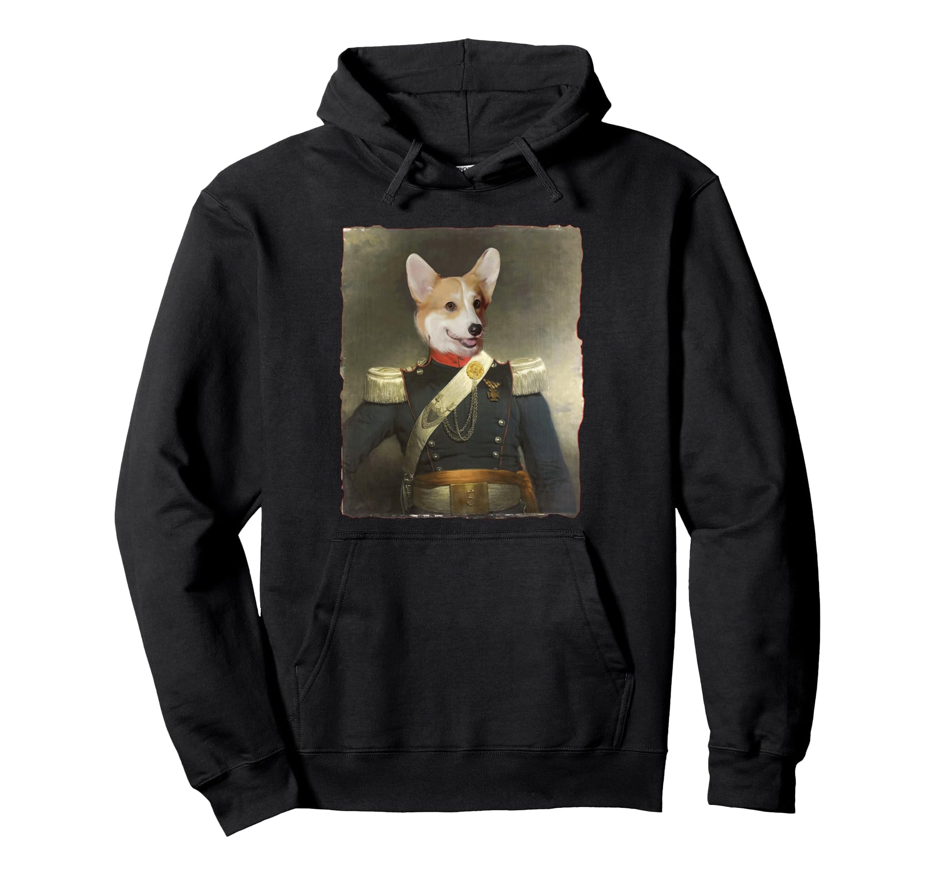 Funny Gorgi Dog Military Uniform Hoodie - Fun Novelty Design Unisex - T-Shirt, Sweatshirt, Hoodie