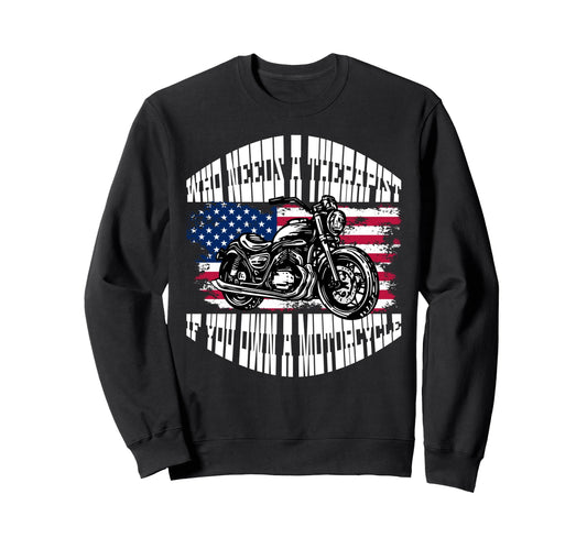 Biker Dad American Us Flag Sweatshirt - Streetwear Style Men Women - T-Shirt, Sweatshirt, Hoodie