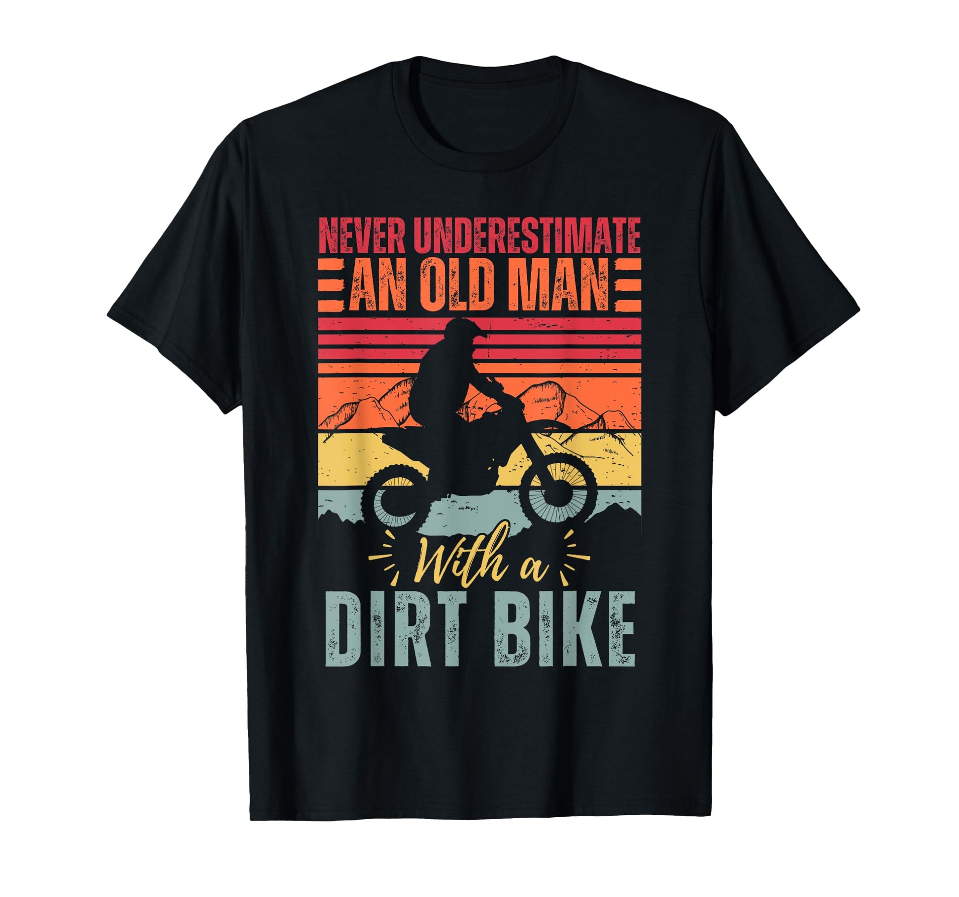 Dirt Bike Art Grandpa Dad Dirtbike Dirt T-Shirt - Unique Graphic Men Women - T-Shirt, Sweatshirt, Hoodie