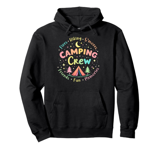 Camping Crew Group Matching Funny Hoodie - Trendy Graphic for Adults - T-Shirt, Sweatshirt, Hoodie
