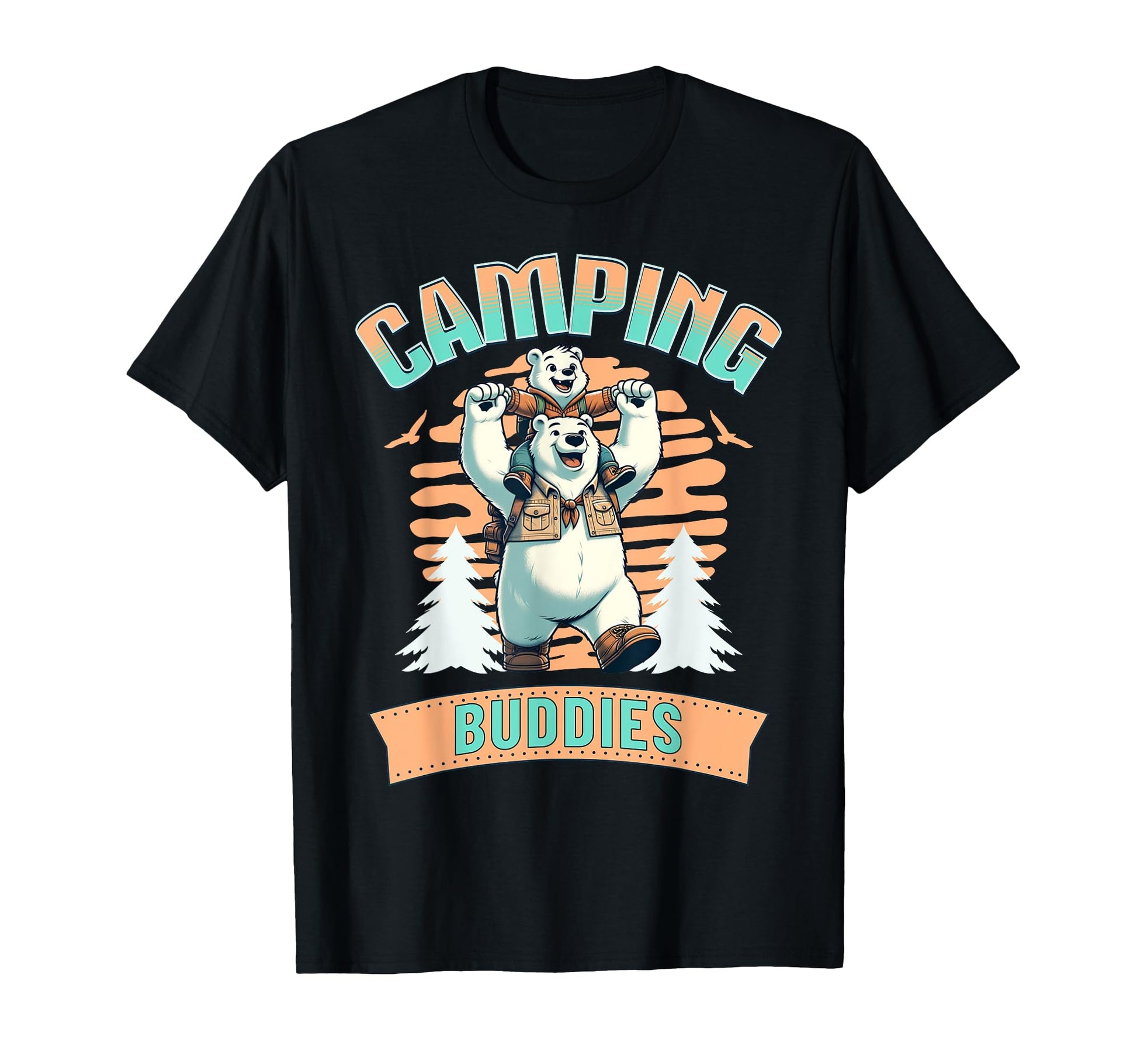 Camping Buddies Dad Father Son T-Shirt - Novelty Apparel for Adults - T-Shirt, Sweatshirt, Hoodie