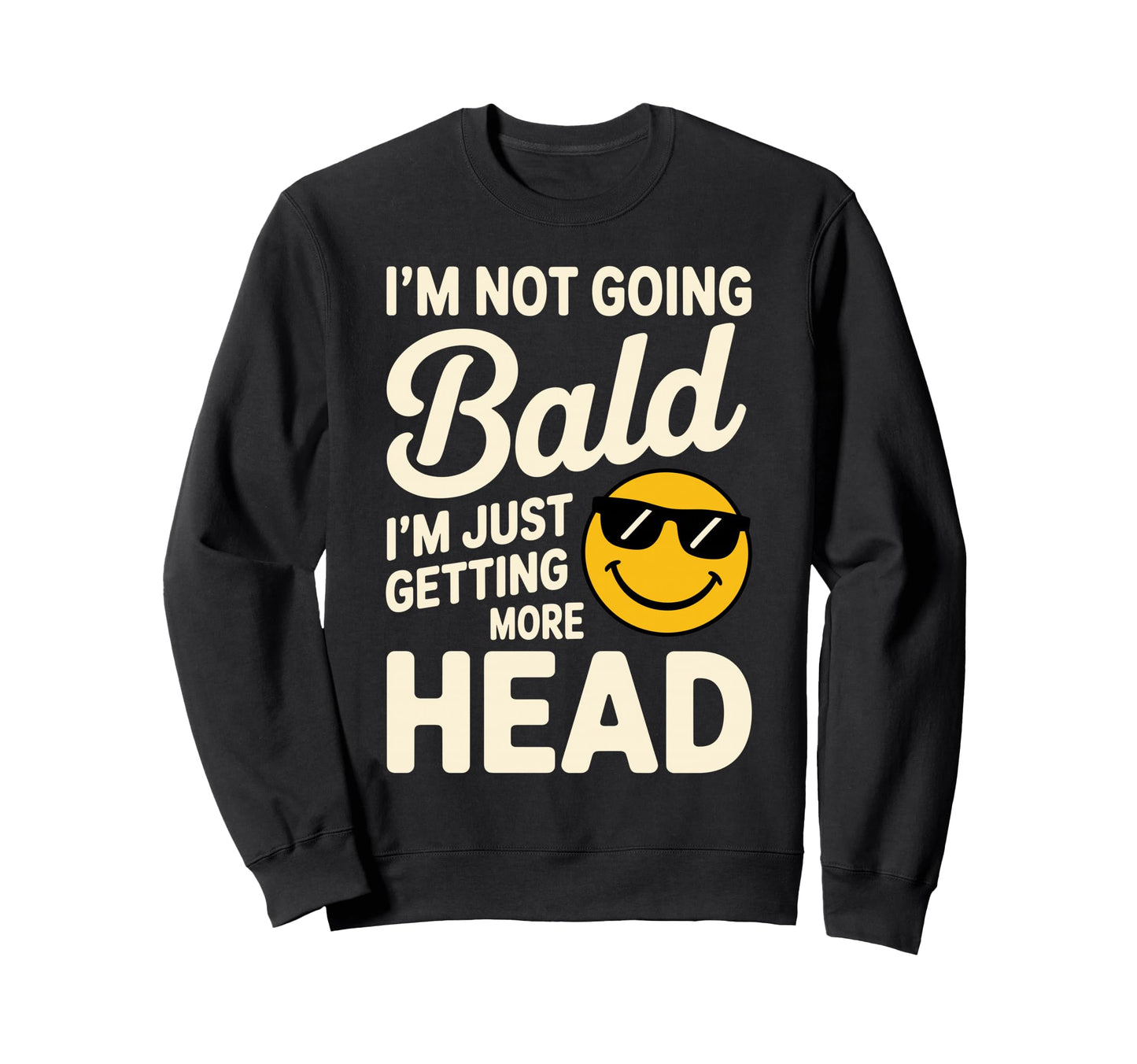 Funny Bald Art Bald Dad Bald Guy Sweatshirt - Graphic Print for Adults - T-Shirt, Sweatshirt, Hoodie