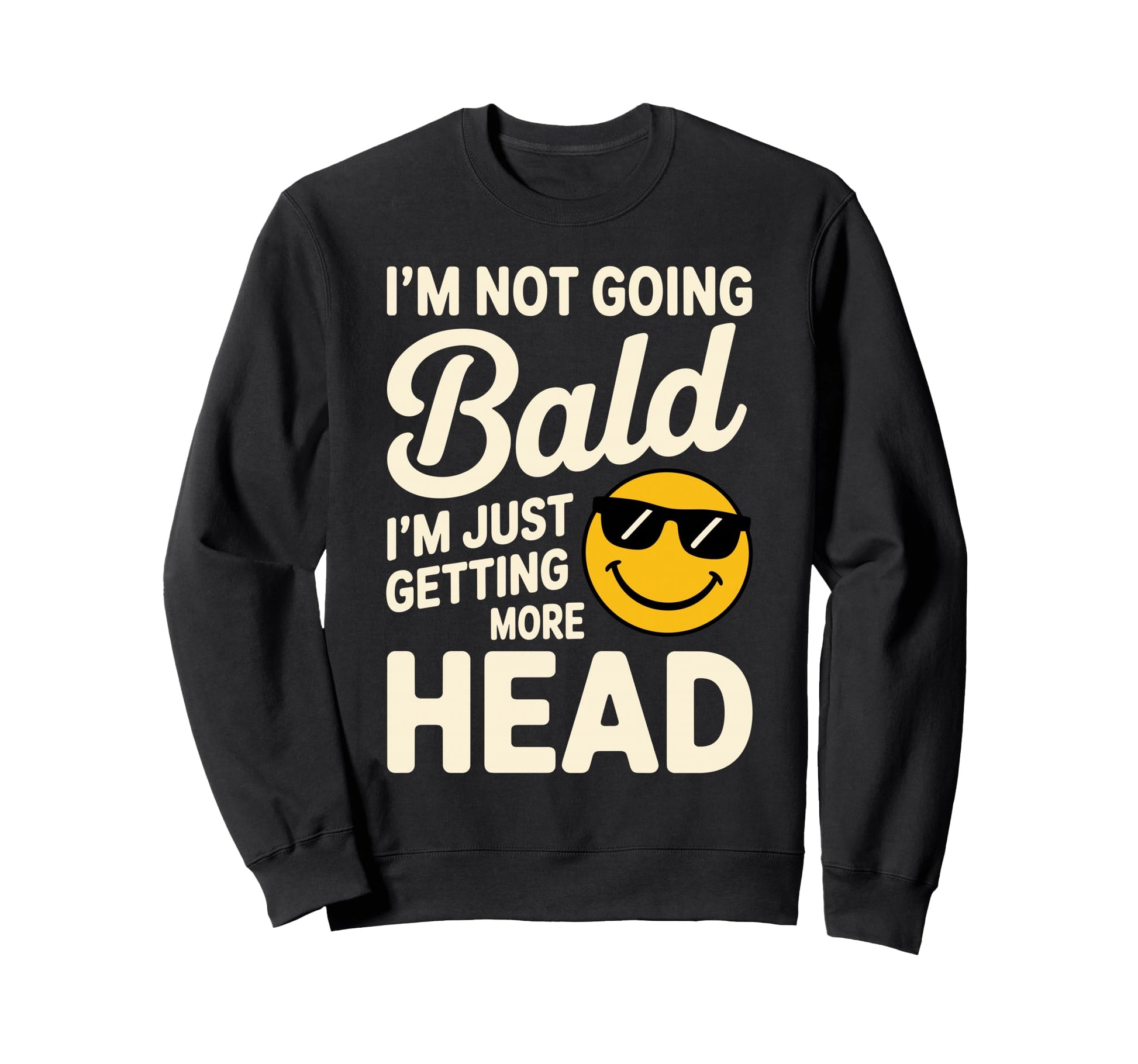 Funny Bald Art Bald Dad Bald Guy Sweatshirt - Graphic Print for Adults - T-Shirt, Sweatshirt, Hoodie