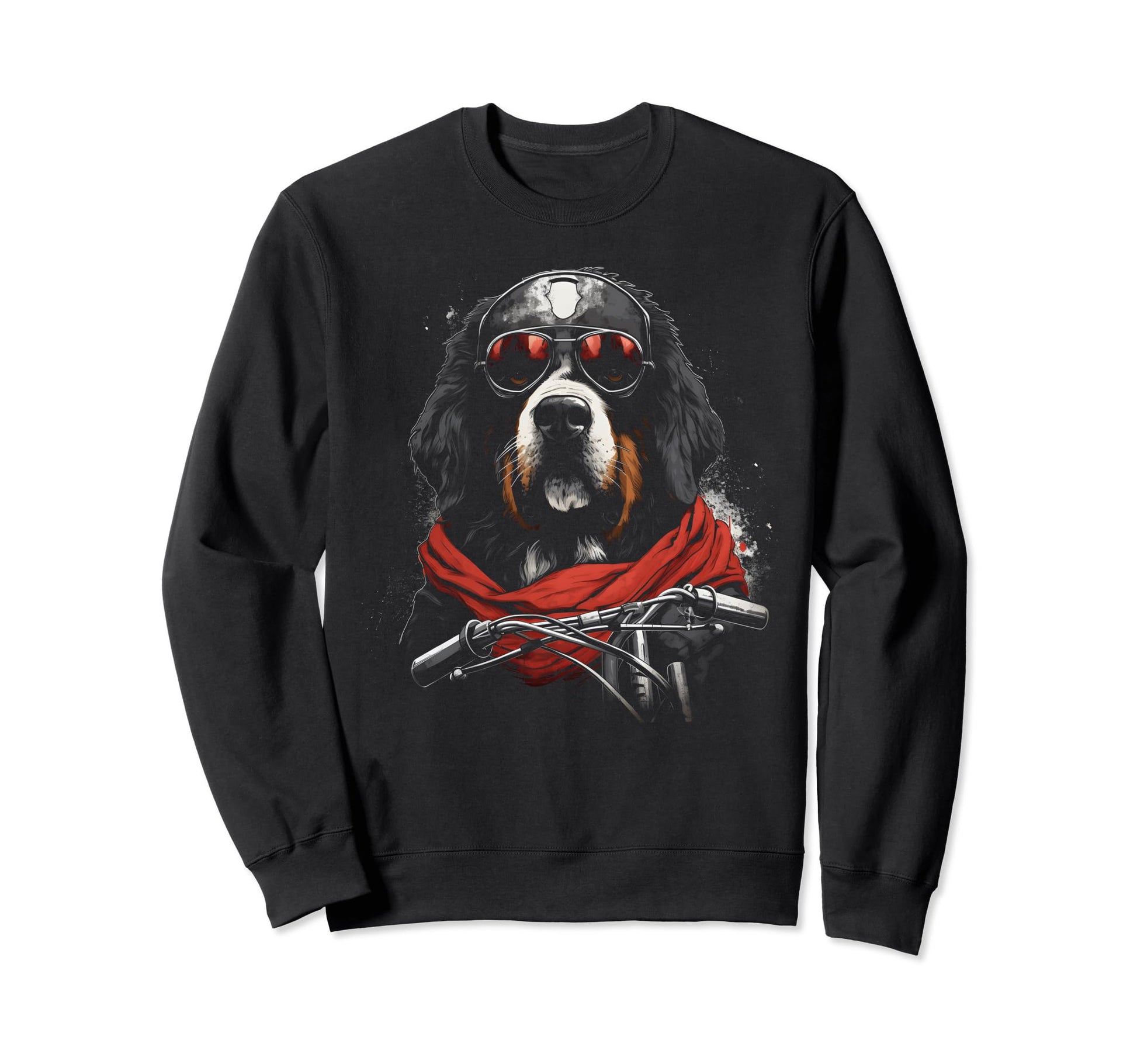 Motorcycle Dad Biker Bernese Mountain Sweatshirt - Novelty Apparel Unisex - T-Shirt, Sweatshirt, Hoodie