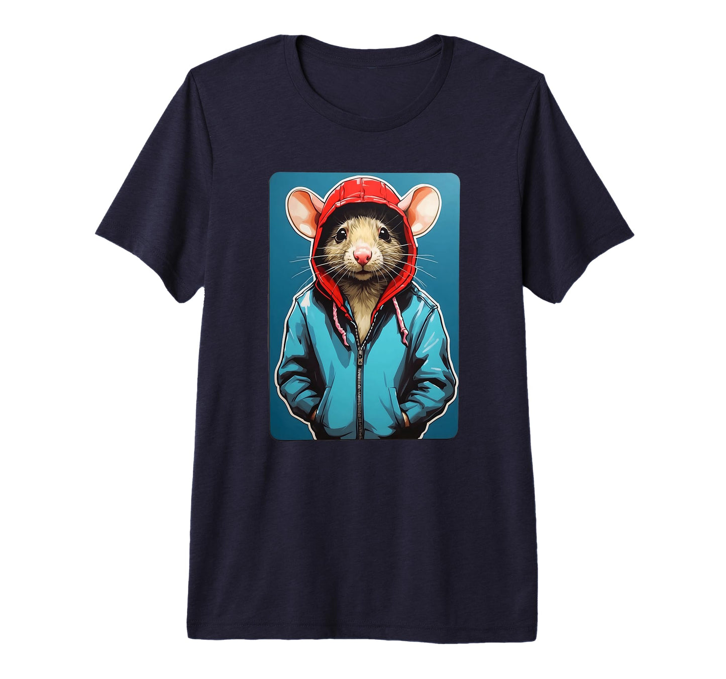 Rat Rodent Tri Blend Hoodie - Casual Everyday Wear Men Women - T-Shirt, Sweatshirt, Hoodie