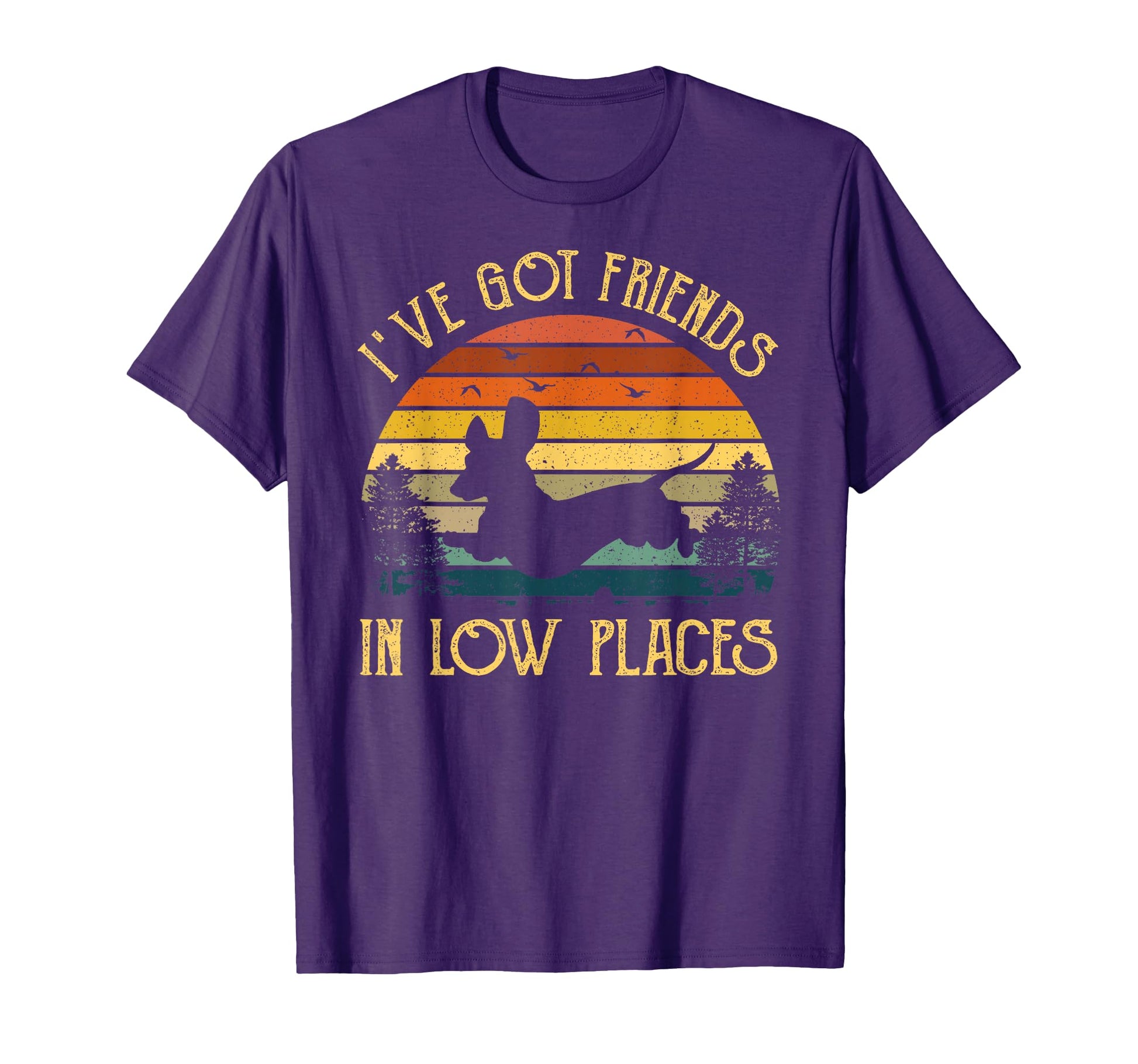 Ive Got Friends Low Places Dachshund T-Shirt - Novelty Apparel Unisex - T-Shirt, Sweatshirt, Hoodie