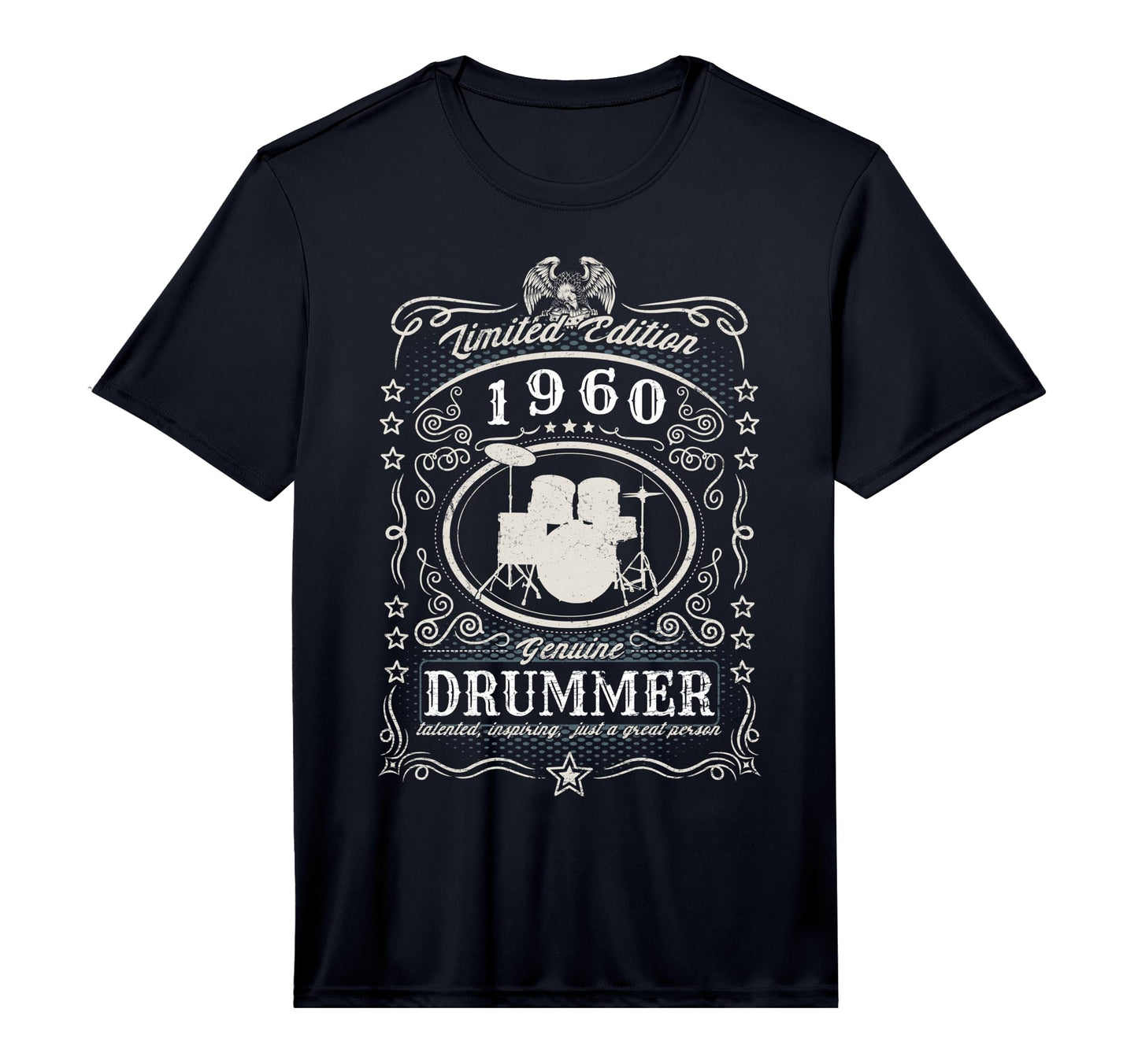Mens 1960 Drummer Birthday Musician T-Shirt - Unique Graphic Men Women - T-Shirt, Sweatshirt, Hoodie