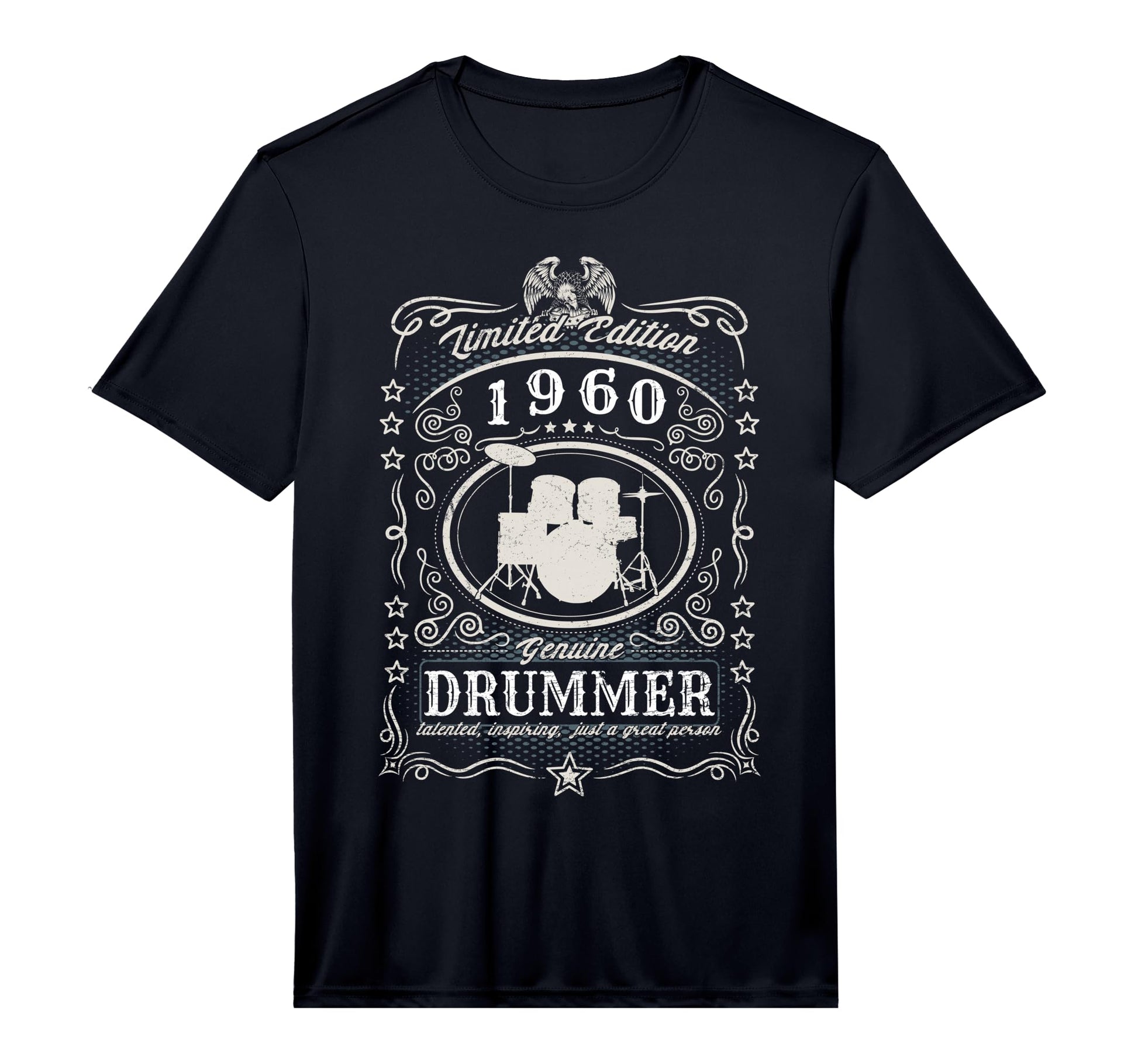 Mens 1960 Drummer Birthday Musician T-Shirt - Unique Graphic Men Women - T-Shirt, Sweatshirt, Hoodie