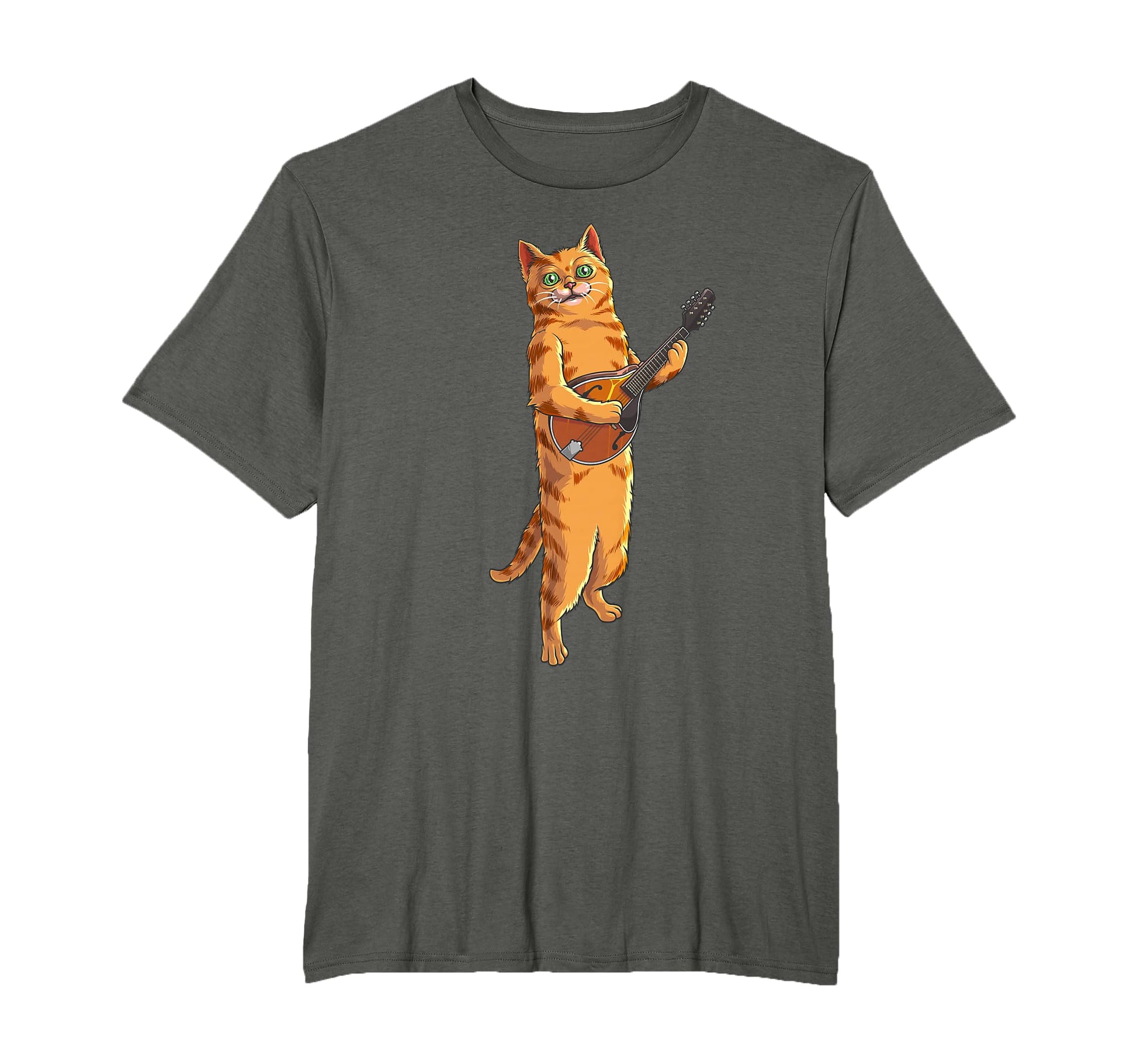Funny Cat Playing Mandolin Love T-Shirt - Custom Art Print Men Women - T-Shirt, Sweatshirt, Hoodie