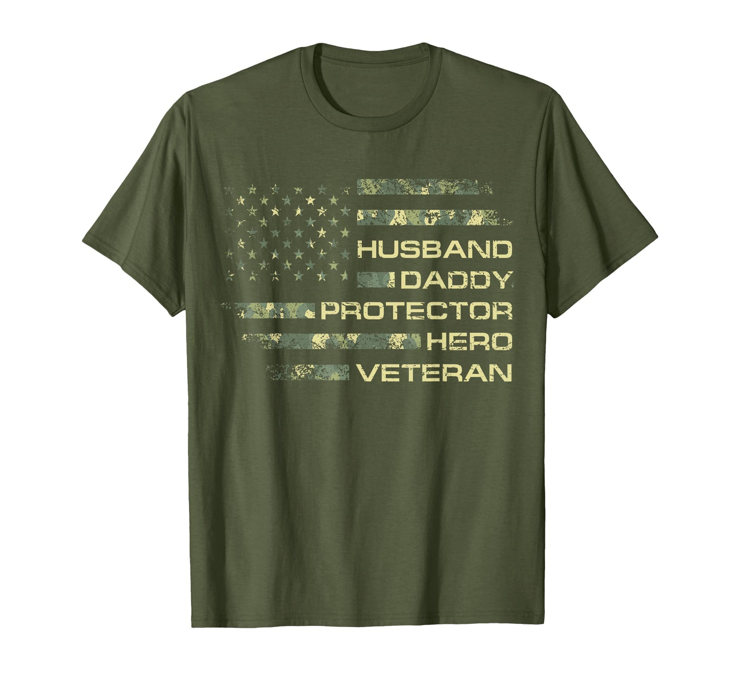 Husband Daddy Protector Hero Veteran Usa T-Shirt - Unique Graphic Unisex - T-Shirt, Sweatshirt, Hoodie