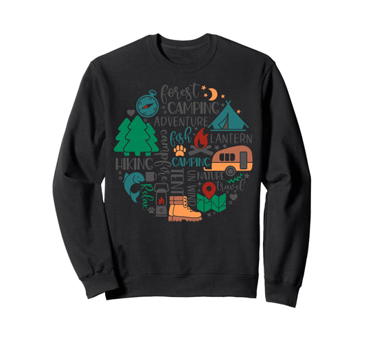 Camper Family Vacation Campfire Sweatshirt - Fun Novelty Design for Adults - T-Shirt, Sweatshirt, Hoodie