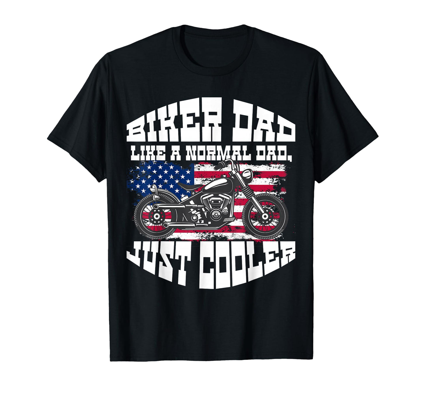 Biker Dad Motorcycle Rider Usa Flag Gift T-Shirt - Graphic Print Men Women - T-Shirt, Sweatshirt, Hoodie