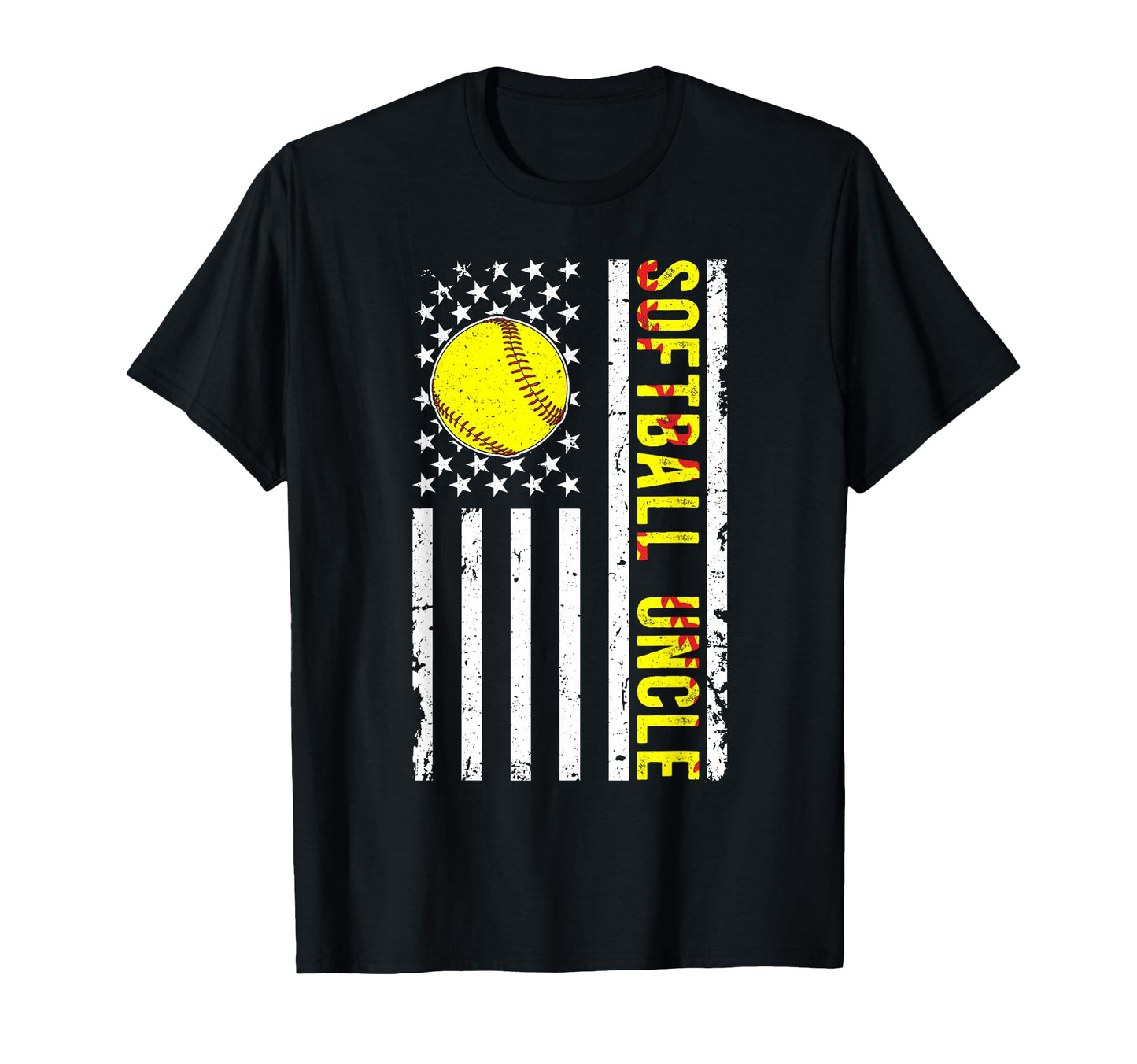 Softball Uncle Us Flag Uncle Softball T-Shirt - Graphic Print Men Women - T-Shirt, Sweatshirt, Hoodie