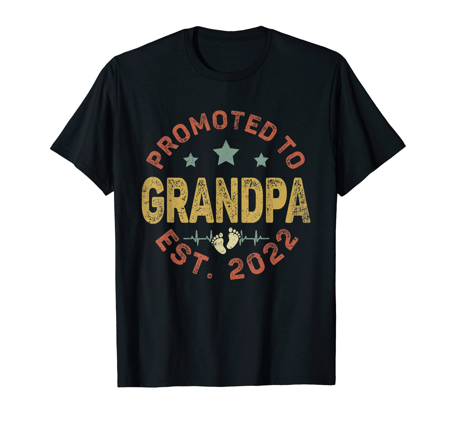 Mens Promoted To Grandpa Est 2022 Funny T-Shirt - Graphic Print for Adults - T-Shirt, Sweatshirt, Hoodie