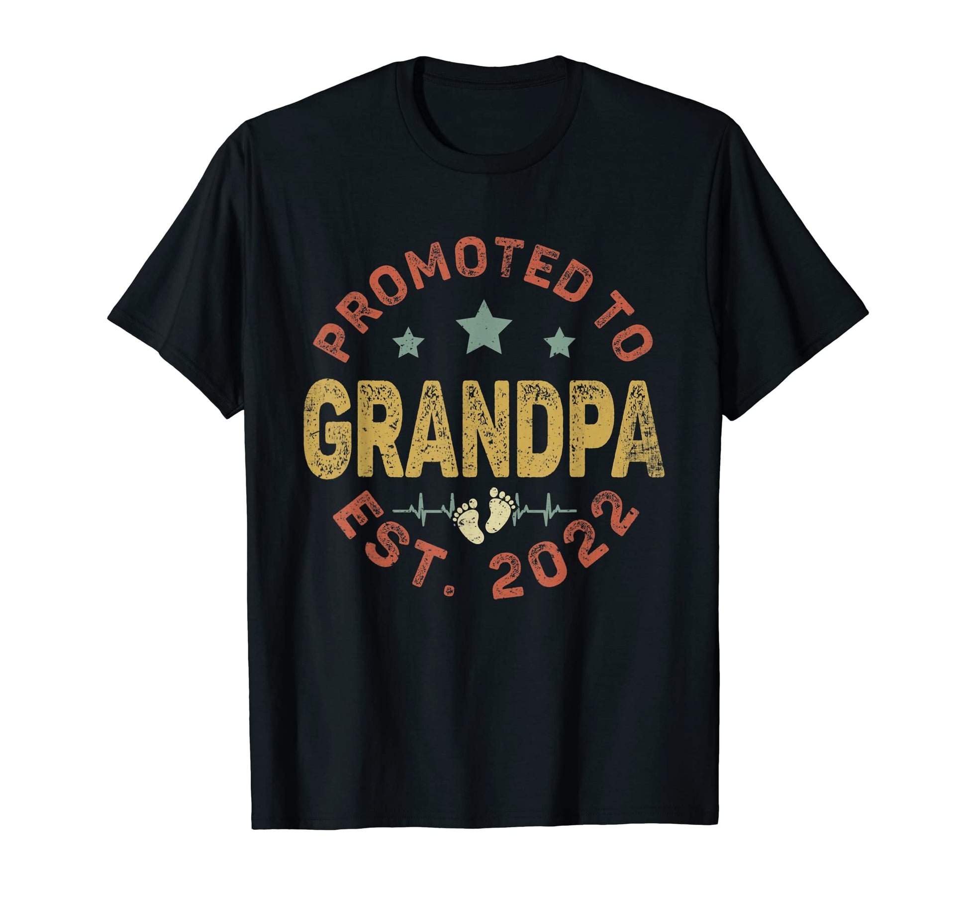Mens Promoted To Grandpa Est 2022 Funny T-Shirt - Graphic Print for Adults - T-Shirt, Sweatshirt, Hoodie