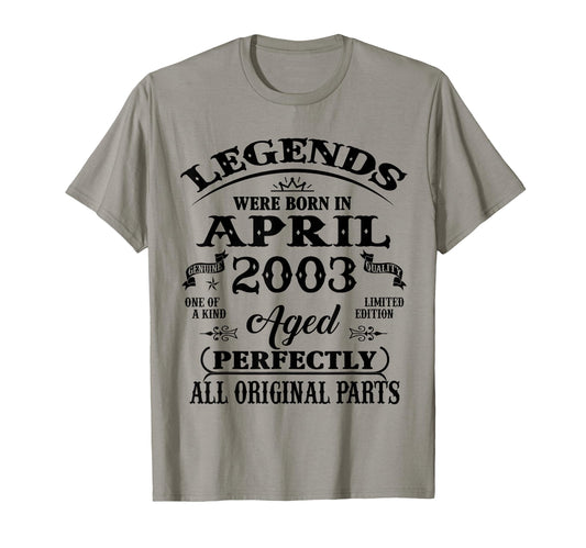 23Rd Birthday Gift Legend Born April T-Shirt - Unique Graphic Men Women - T-Shirt, Sweatshirt, Hoodie