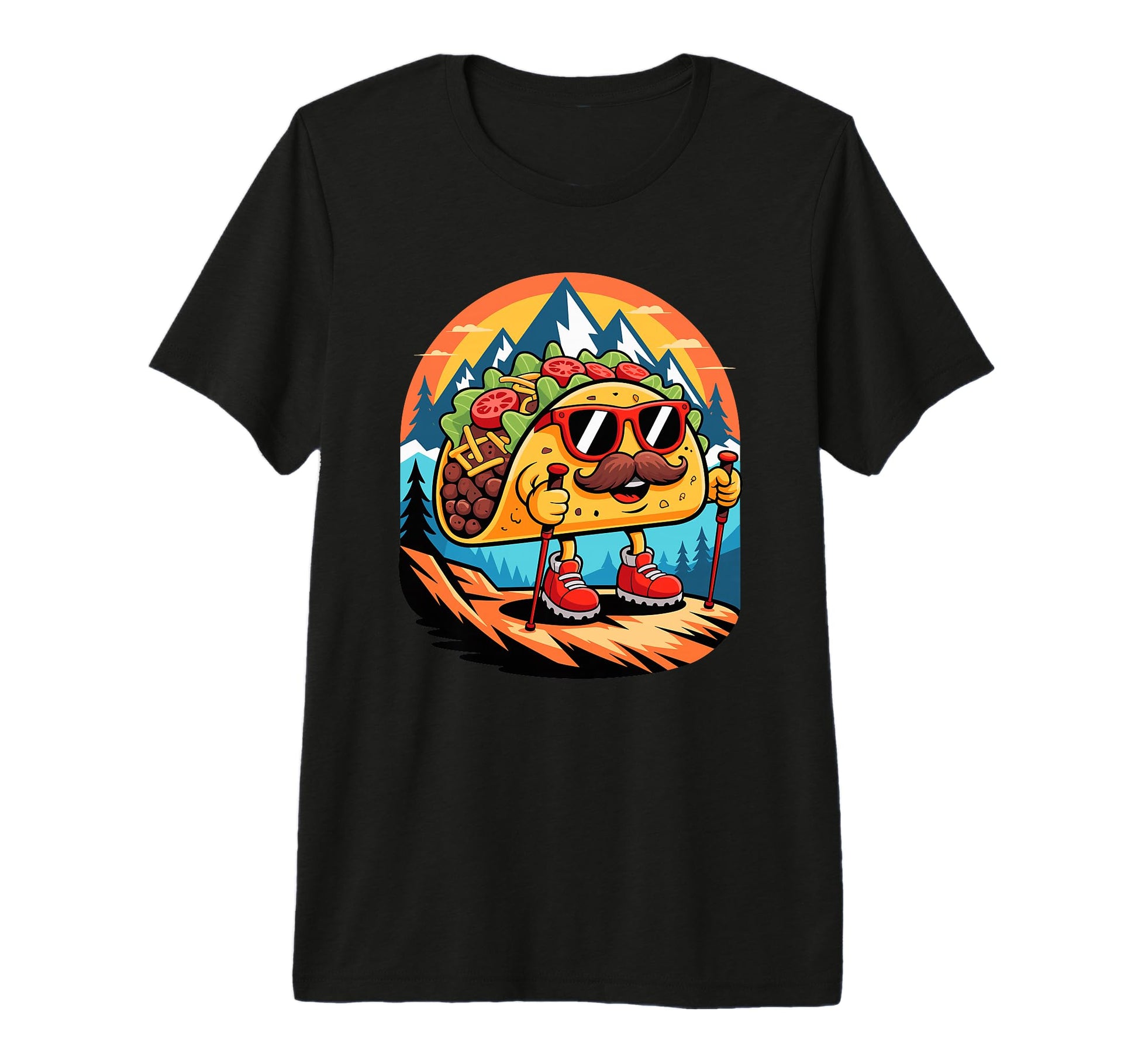 Mens Hiker Taco Dad Mexican Food T-Shirt - Custom Art Print Men Women - T-Shirt, Sweatshirt, Hoodie