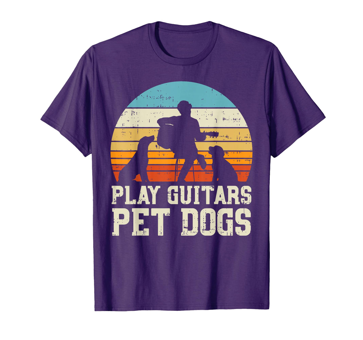 Play Guitars Pet Dog Music Guitarist Animal T-Shirt - Graphic Print Unisex - T-Shirt, Sweatshirt, Hoodie