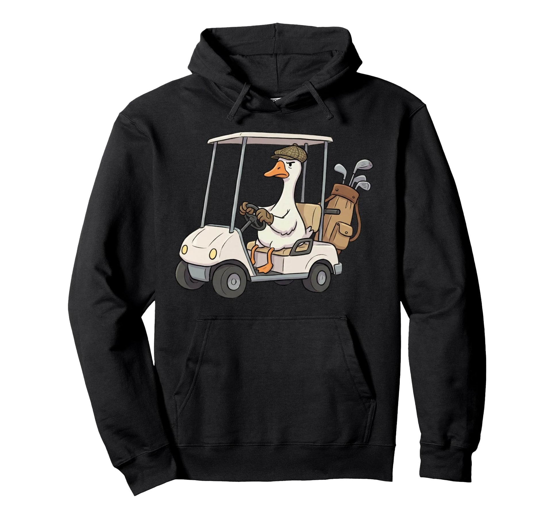 Funny Golf Duck Driving Cart Golf Hoodie - Casual Everyday Wear Unisex - T-Shirt, Sweatshirt, Hoodie
