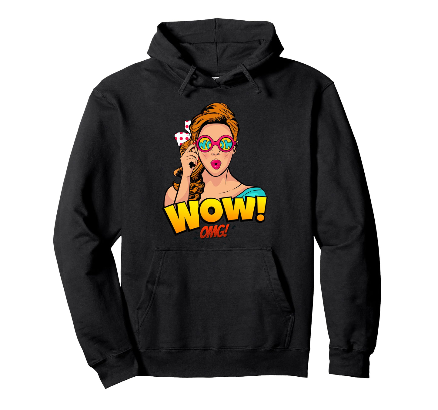 Womens Wow Pop Art Hoodie - Minimalist Print for Adults - T-Shirt, Sweatshirt, Hoodie