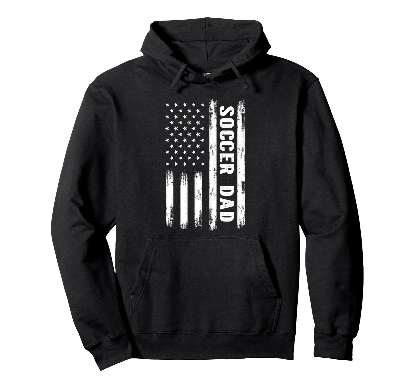 Soccer Dad American Flag Grunge Hoodie - Casual Everyday Wear for Adults - T-Shirt, Sweatshirt, Hoodie