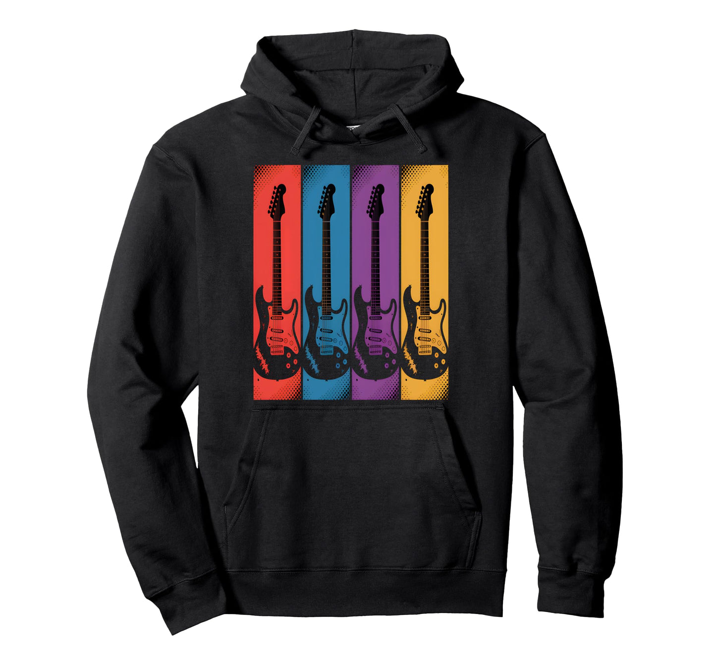 Electric Guitar Pop Art Hoodie - Custom Art Print Men Women - T-Shirt, Sweatshirt, Hoodie