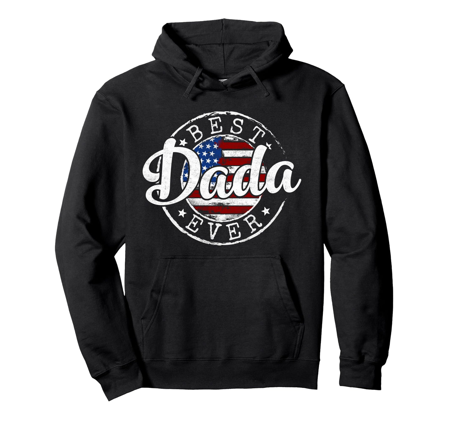 Best Dada Ever Usa Flag Stamp Fathers Hoodie - Aesthetic Graphic Unisex - T-Shirt, Sweatshirt, Hoodie