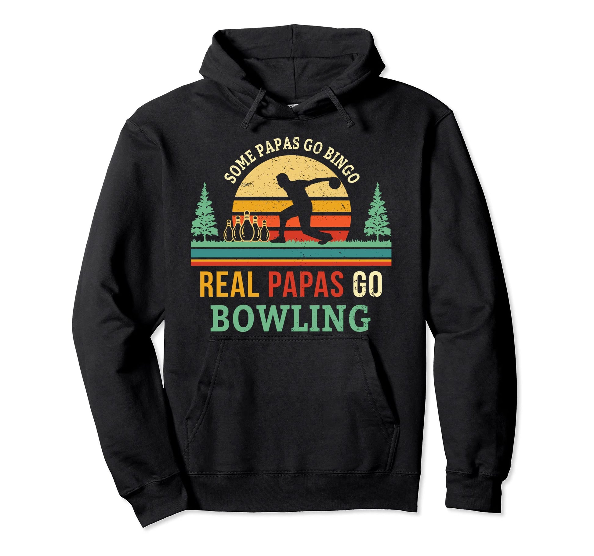 Funny Papa Bowling Dad Bowler Team Hoodie - Custom Art Print for Adults - T-Shirt, Sweatshirt, Hoodie
