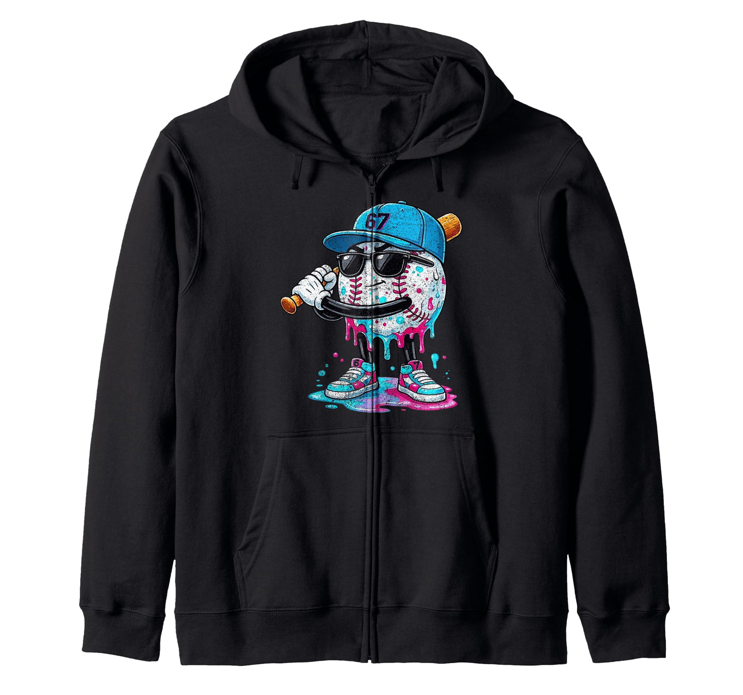 Baseball Drip Ice Cream 67 Gifts T-Shirt - Trendy Graphic for Adults - T-Shirt, Sweatshirt, Hoodie
