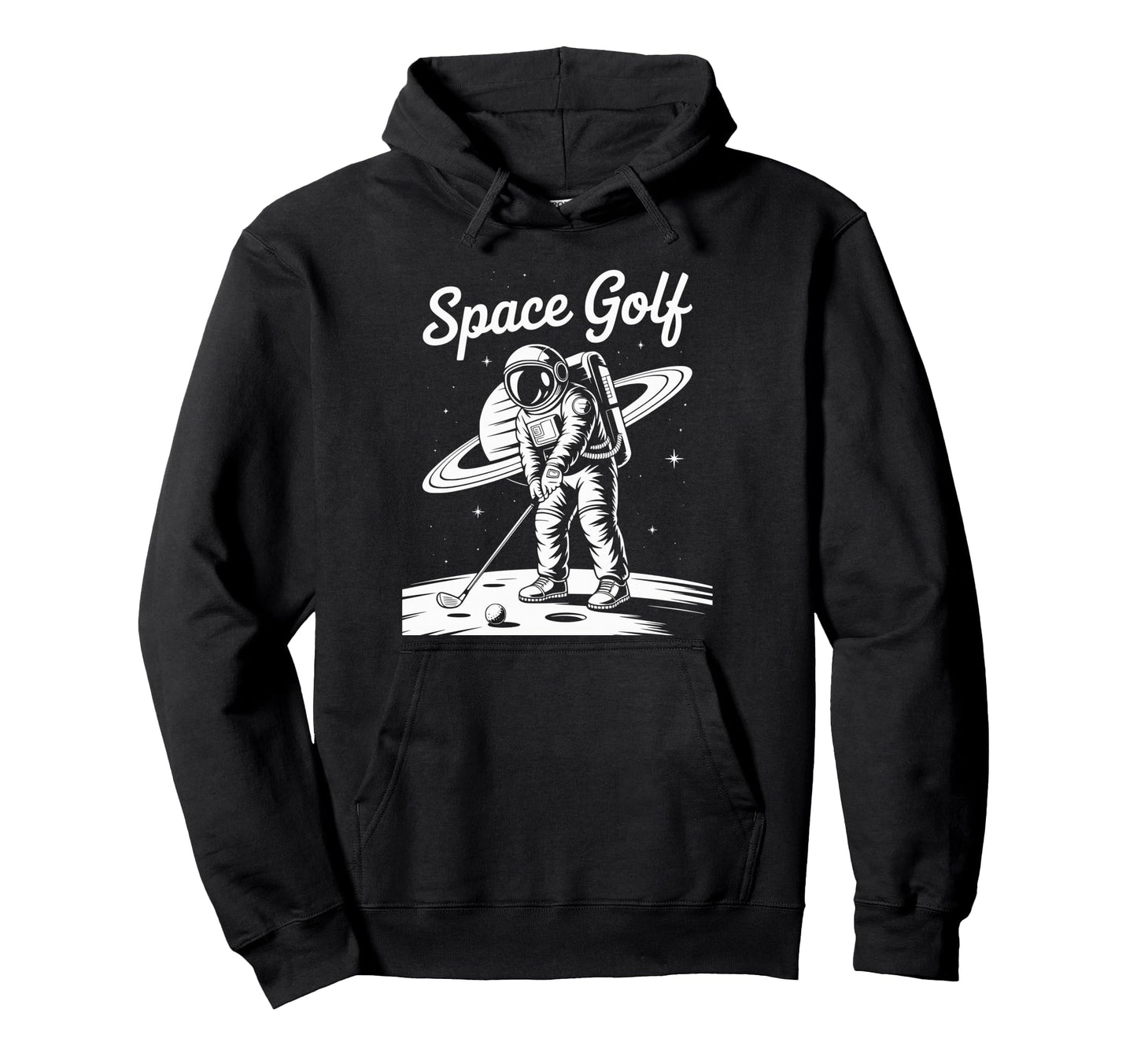 Funny Space Golfer Moon Golfing Golf Joke Hoodie - Graphic Print Men Women - T-Shirt, Sweatshirt, Hoodie