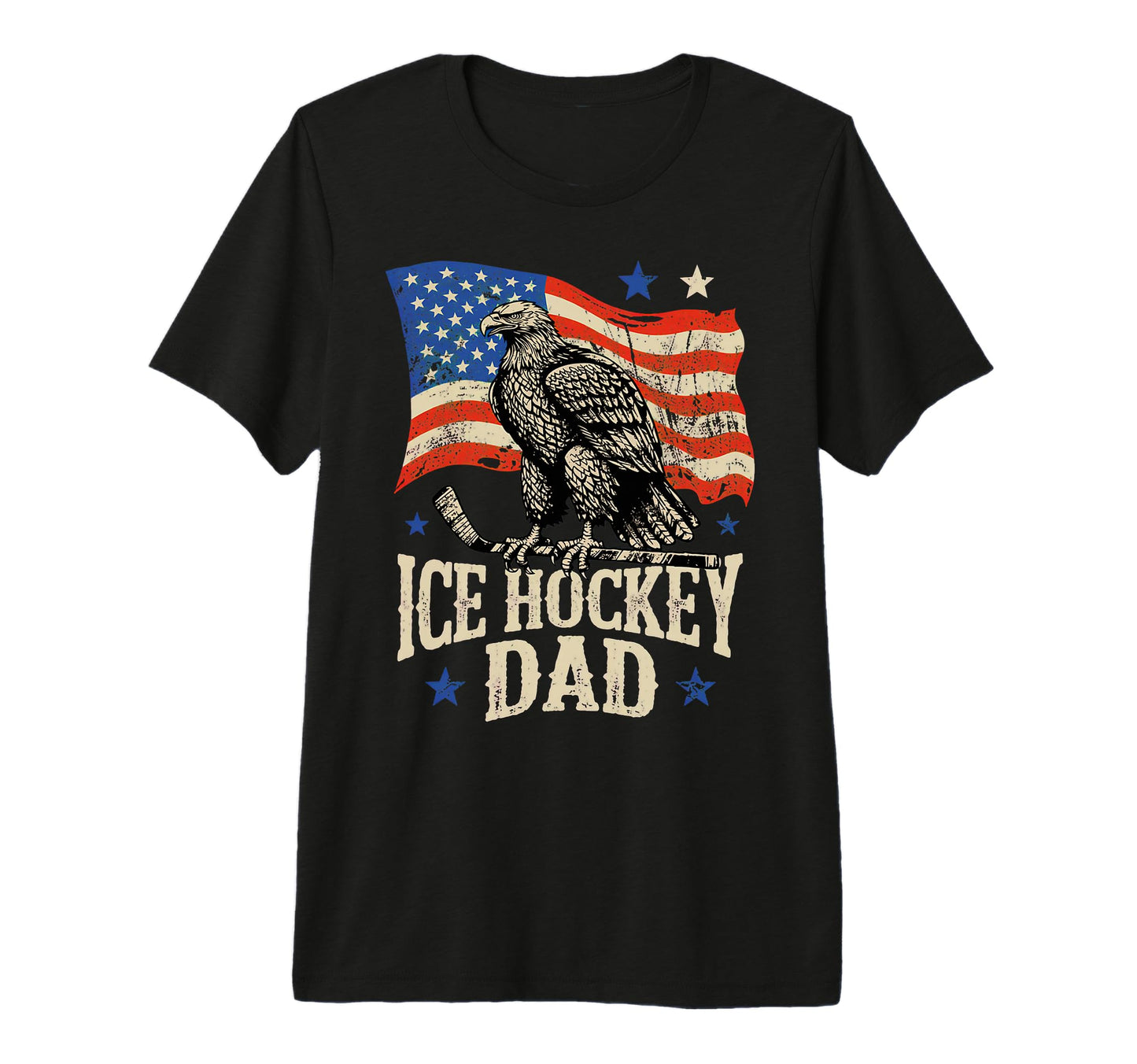 Ice Hockey American Flag Ice Hockey T-Shirt - Trendy Graphic for Adults - T-Shirt, Sweatshirt, Hoodie
