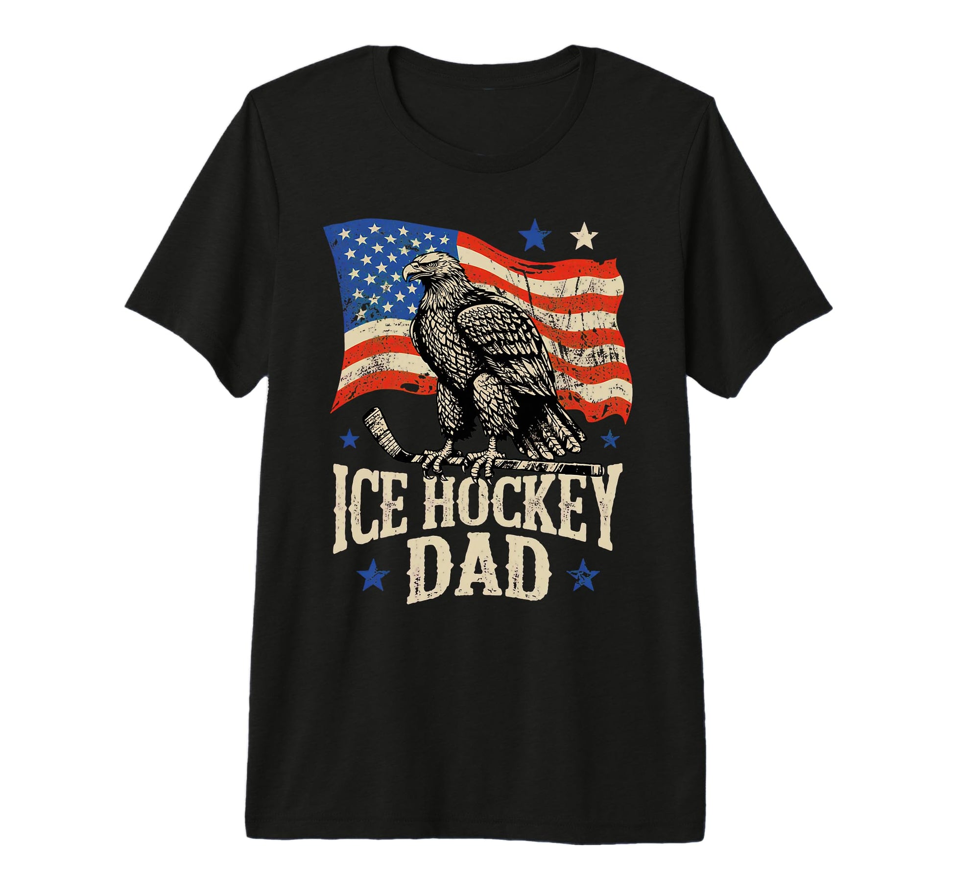 Ice Hockey American Flag Ice Hockey T-Shirt - Trendy Graphic for Adults - T-Shirt, Sweatshirt, Hoodie