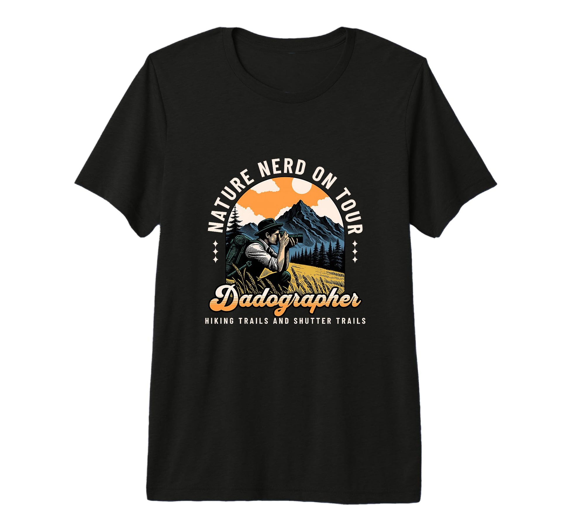 Mens Dadographer Nature Nerd Funny Dad T-Shirt - Graphic Print for Adults - T-Shirt, Sweatshirt, Hoodie