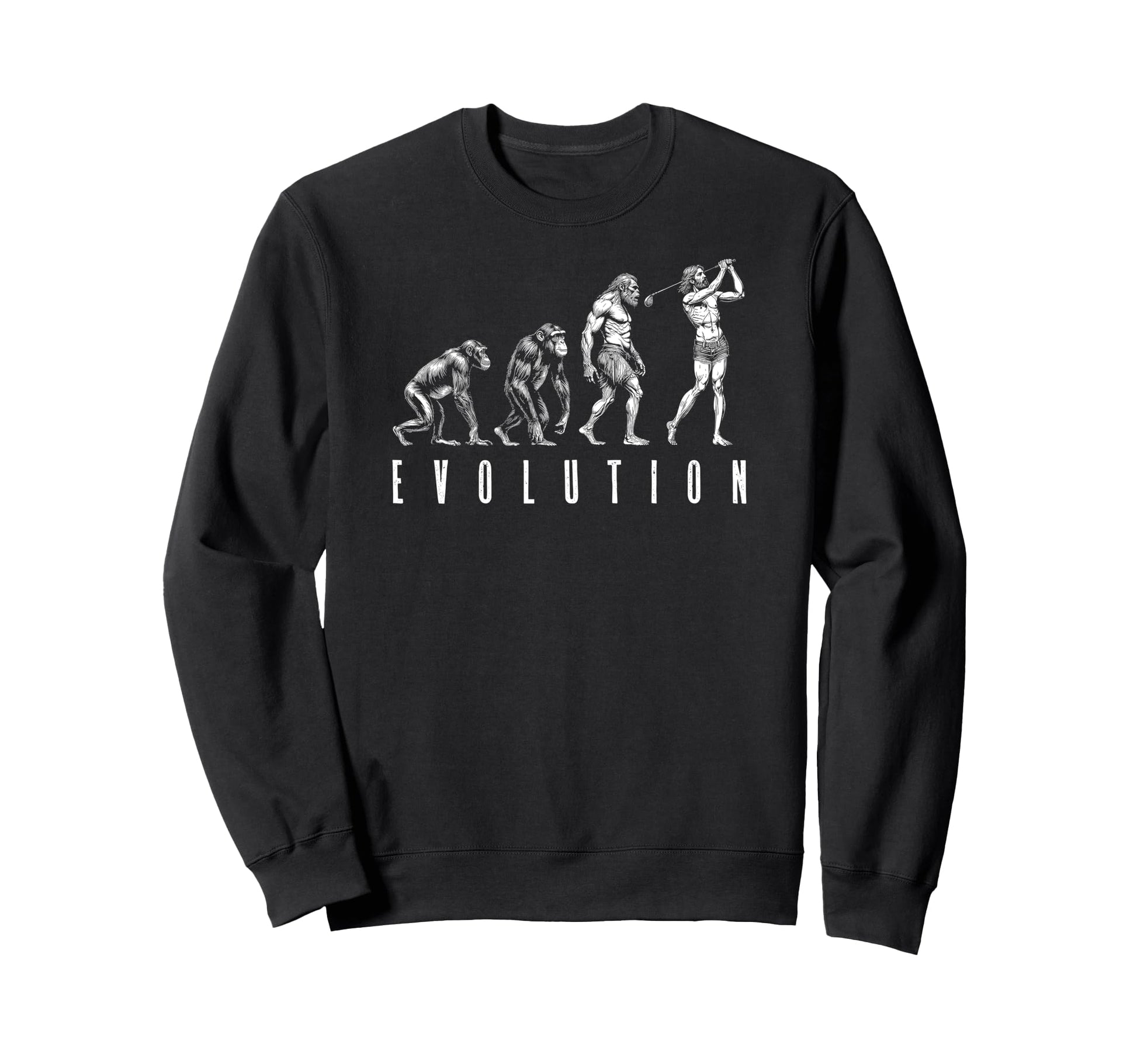 Funny Golfer Evolution Ape Sweatshirt - Fun Novelty Design Men Women - T-Shirt, Sweatshirt, Hoodie