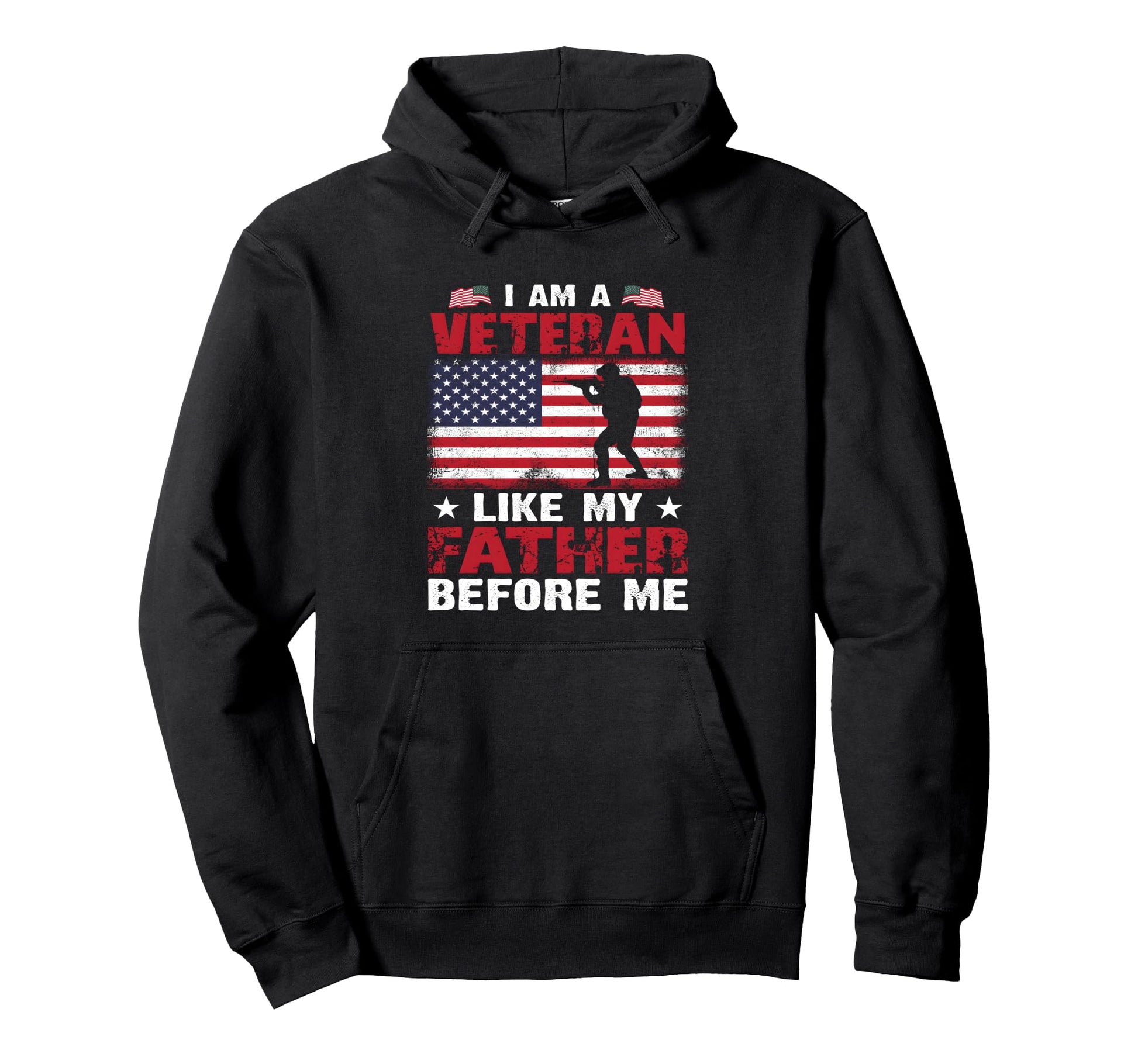 Proud Veteran Father Usa Flag Hoodie - Fun Novelty Design for Adults - T-Shirt, Sweatshirt, Hoodie