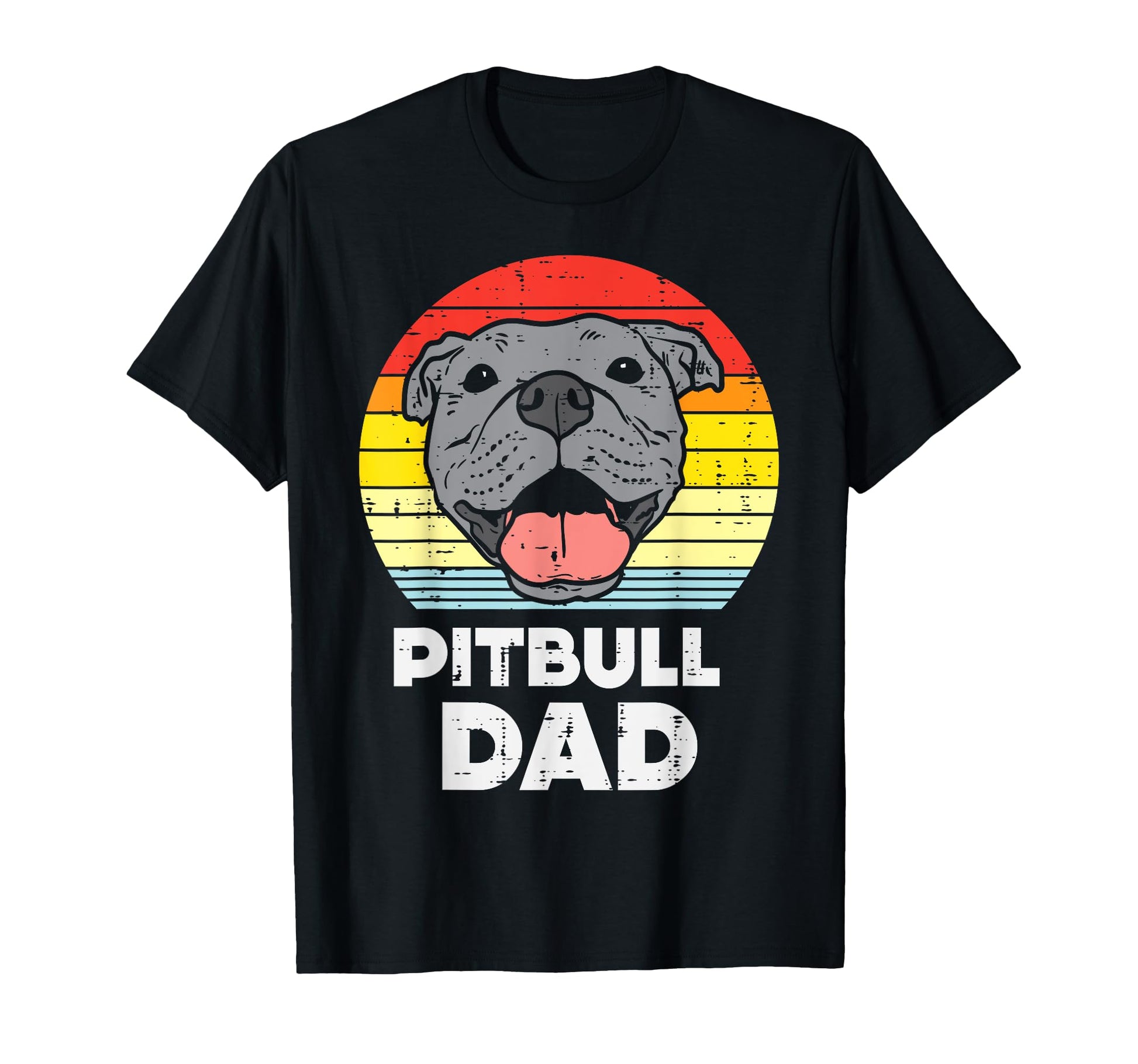 Pitbull Dad Sunset Pittie Pitty Pet T-Shirt - Novelty Apparel for Adults - T-Shirt, Sweatshirt, Hoodie