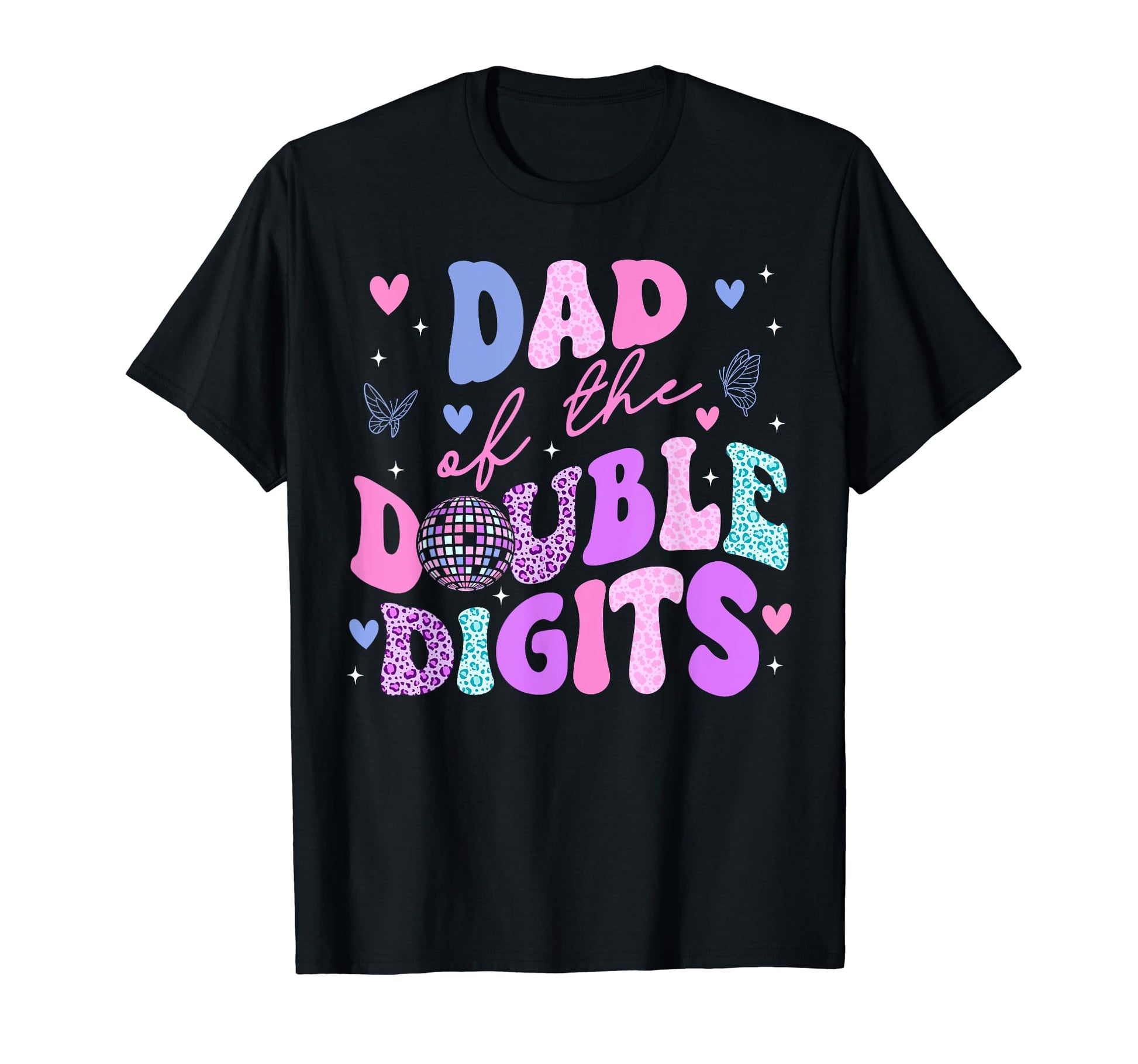 Dad Double Digits Daughter Groovy Daddy T-Shirt - Minimalist Print Unisex - T-Shirt, Sweatshirt, Hoodie