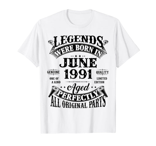 35Th Birthday Gift Legend Born June T-Shirt - Aesthetic Graphic Men Women - T-Shirt, Sweatshirt, Hoodie