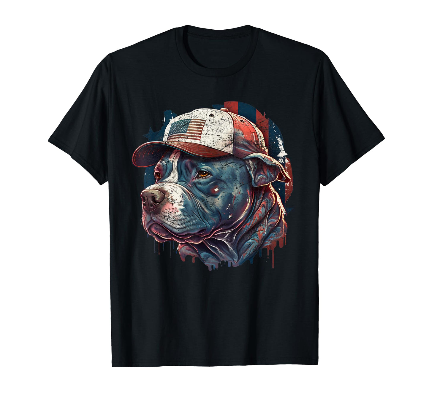 Patriotic Pitbull 4Th July Usa Flag T-Shirt - Casual Everyday Wear Unisex - T-Shirt, Sweatshirt, Hoodie