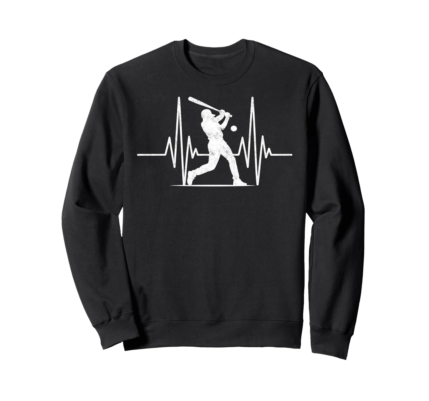 Baseball Player Heartbeat Coach Dad Sweatshirt - Minimalist Print Unisex - T-Shirt, Sweatshirt, Hoodie
