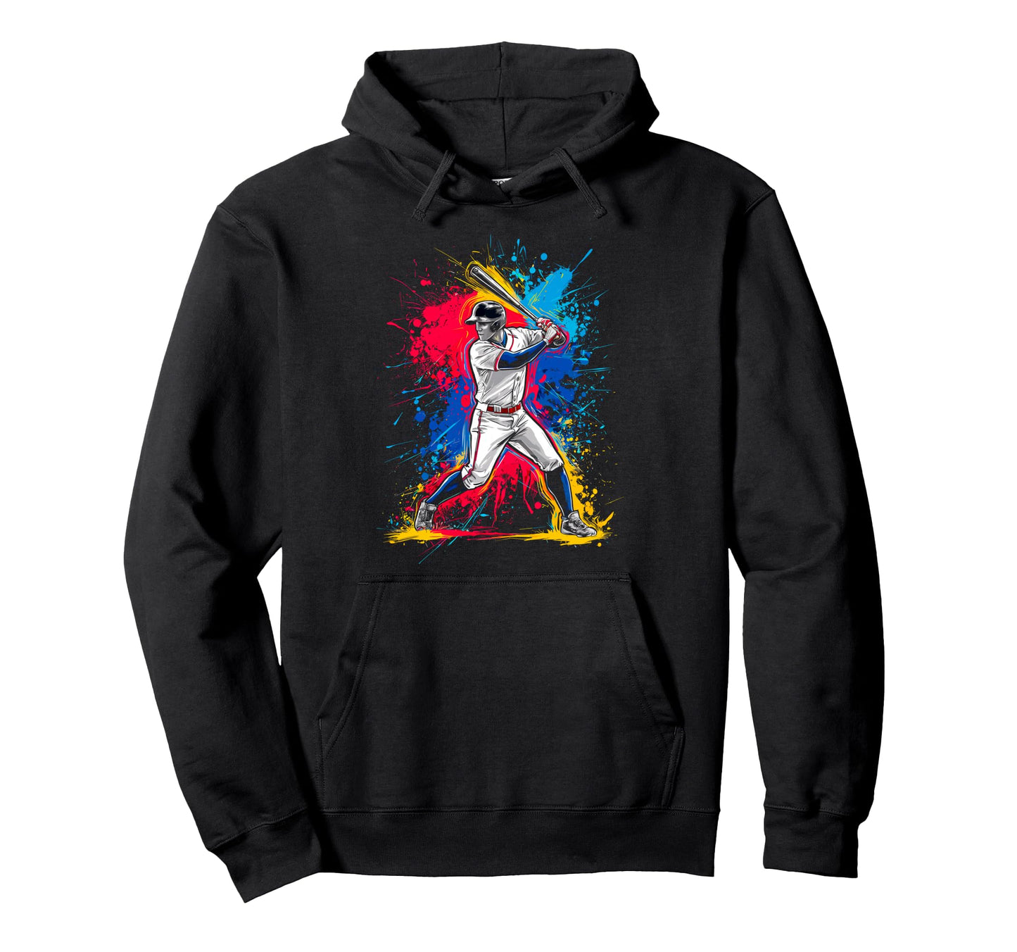 Paint Splash Baseball Player Coach Dad Hoodie - Streetwear Style Unisex - T-Shirt, Sweatshirt, Hoodie