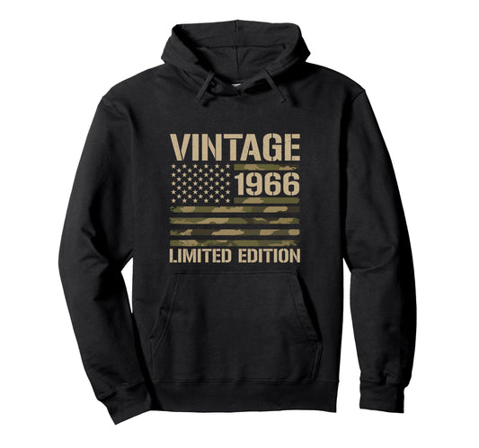 60Th Birthday 1966 Usa Flag Military Hoodie - Custom Art Print Men Women - T-Shirt, Sweatshirt, Hoodie