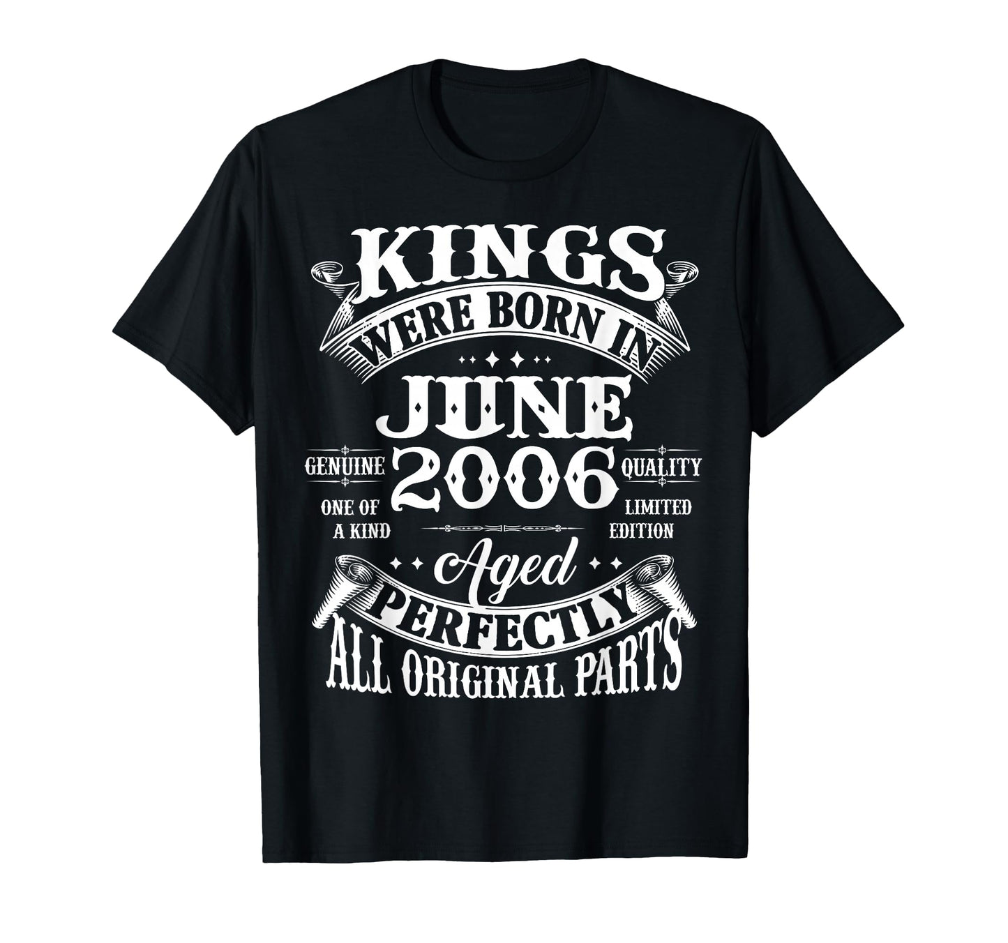20Th Birthday Gift Kings Born June 2006 T-Shirt - Trendy Graphic Men Women - T-Shirt, Sweatshirt, Hoodie