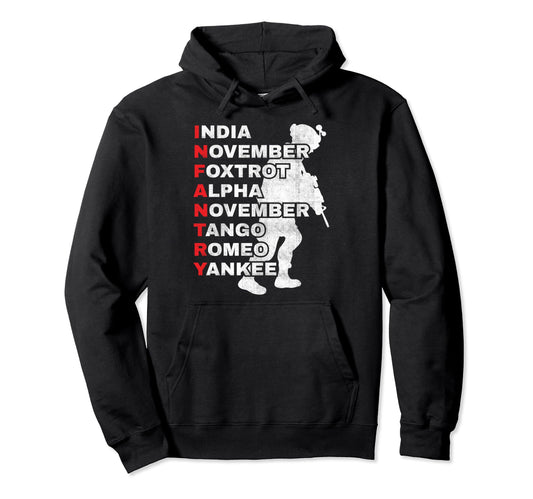 Army Infantry Phonetic Alphabet Dad Sweatshirt - Minimalist Print Unisex - T-Shirt, Sweatshirt, Hoodie