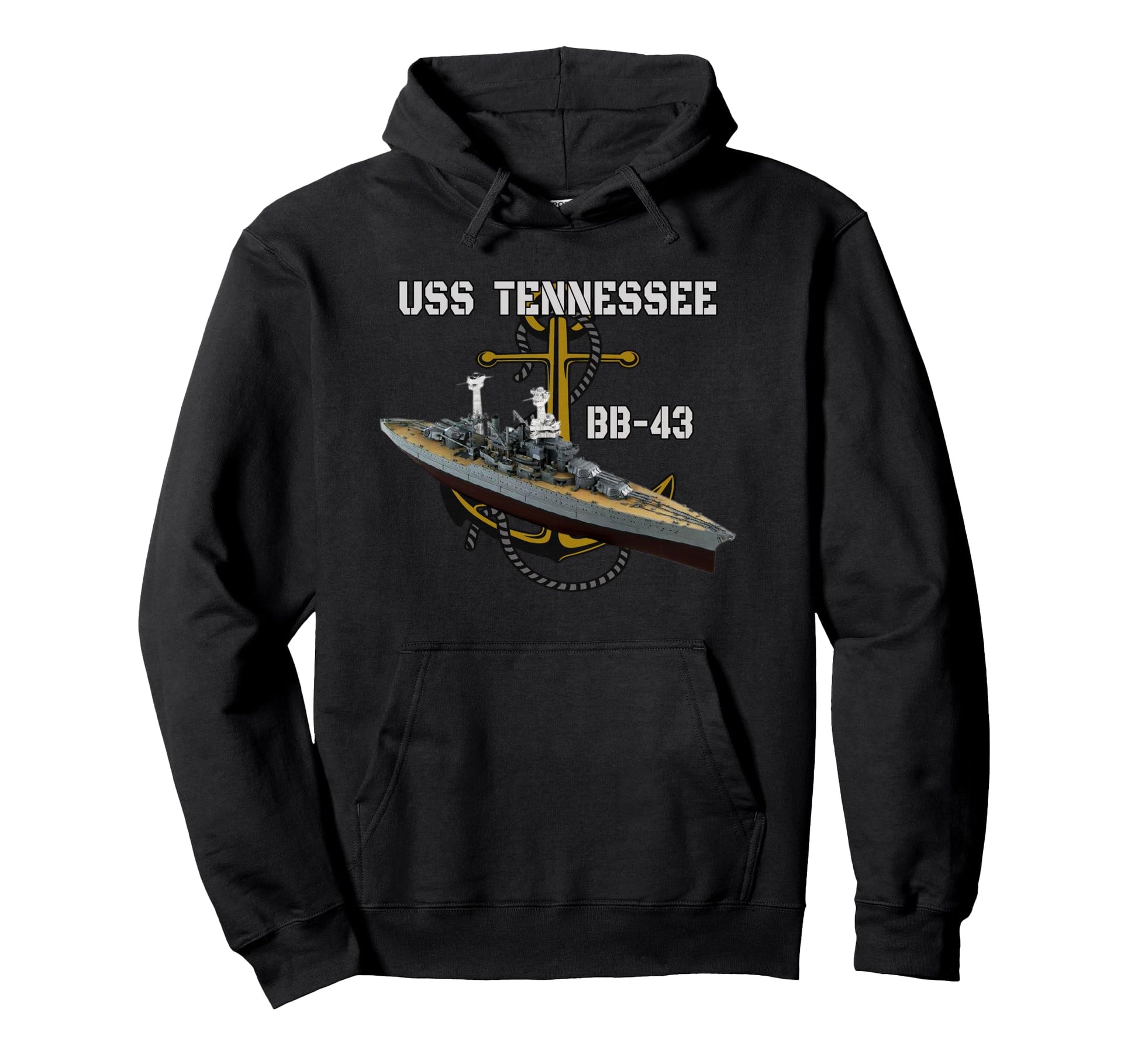 Uss Tennessee Bb 43 Battleship Ww2 Hoodie - Novelty Apparel Men Women - T-Shirt, Sweatshirt, Hoodie
